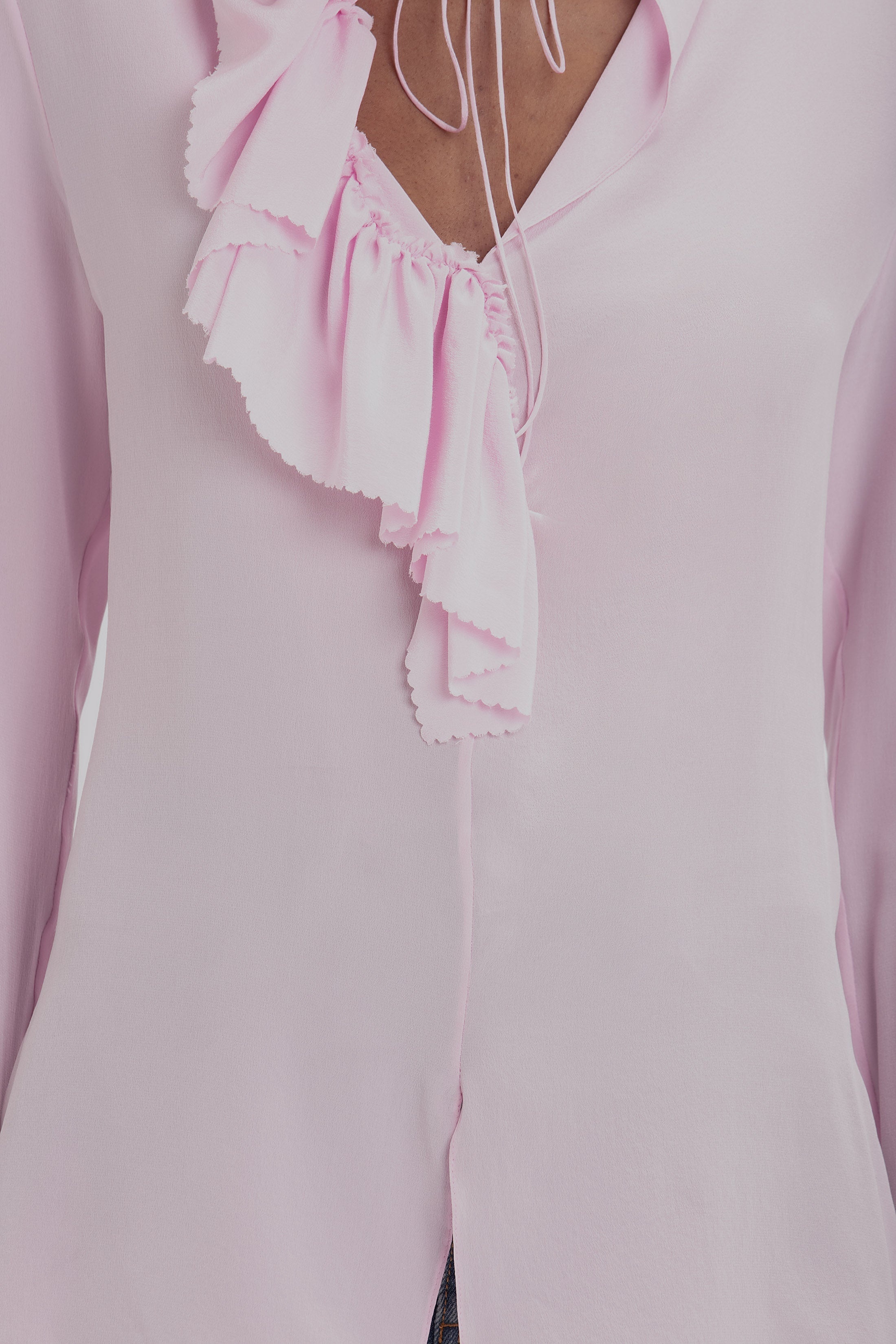 Romantic Ruffle Blouse In Candy Pink - 6