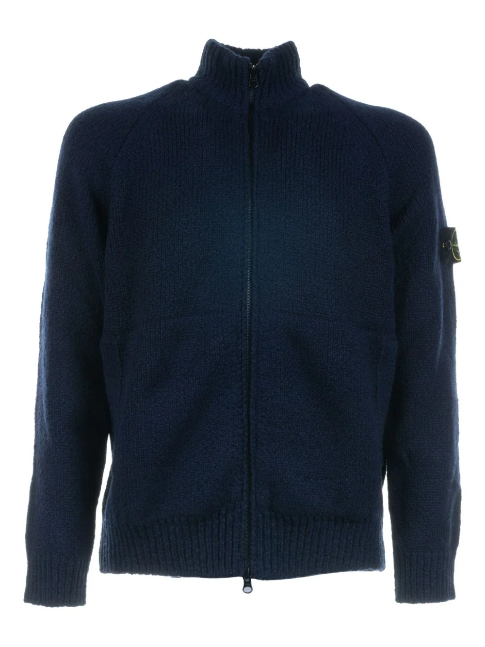 zip-up mock-neck sweater - 1