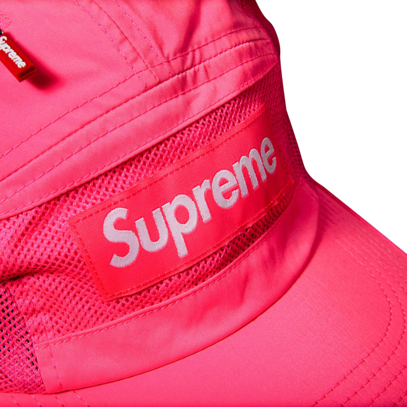 Supreme Supreme Zip Mesh Camp Cap 'Bright Pink' outlook