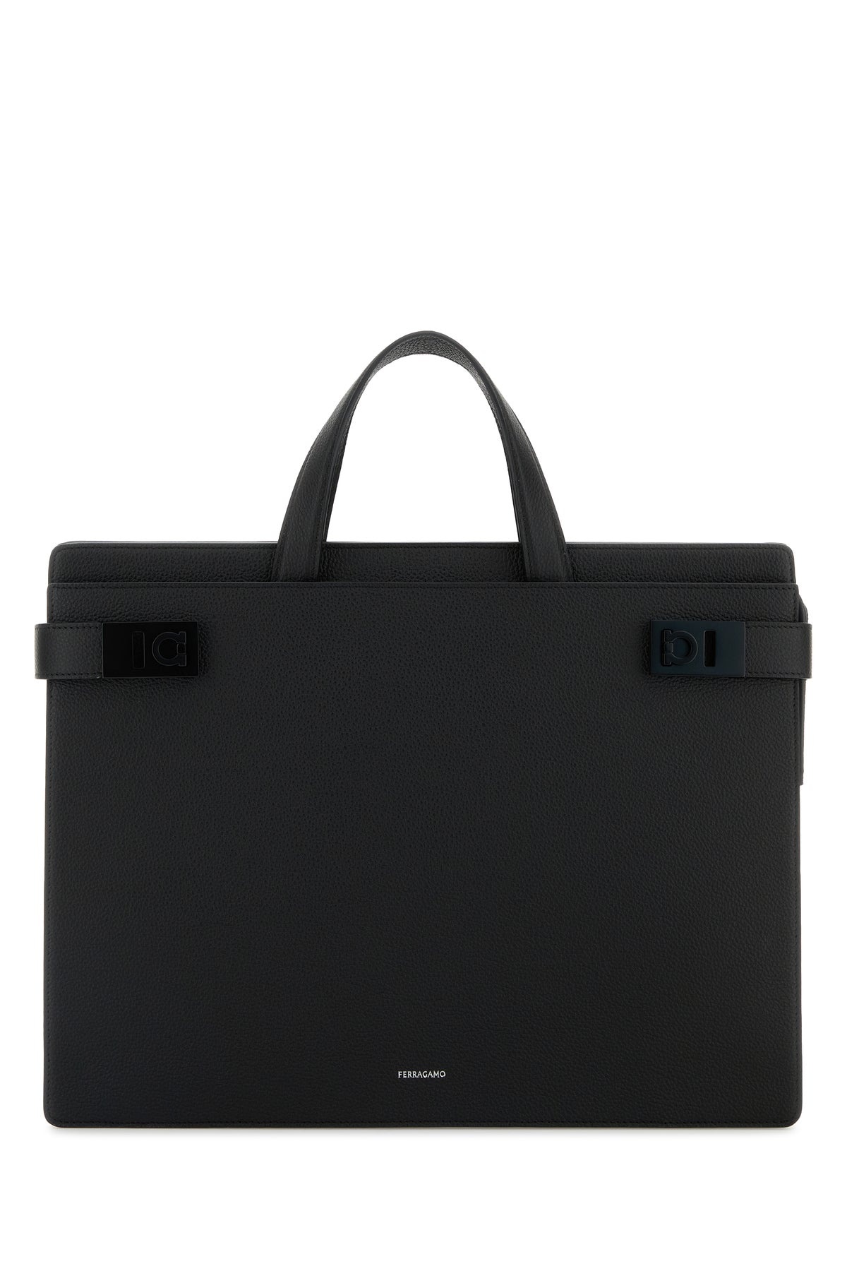 Black leather Twins briefcase - 1
