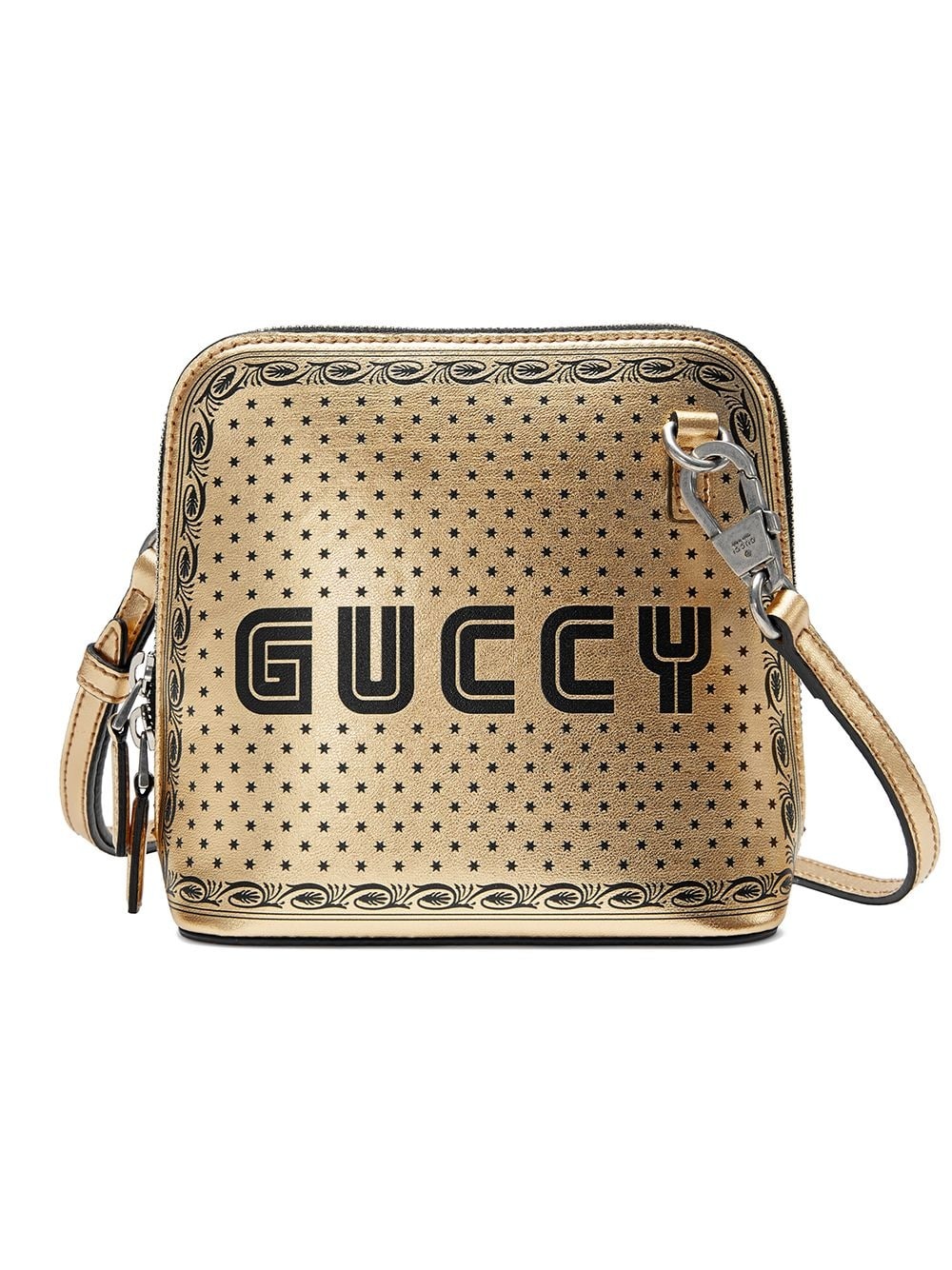 gold-tone Guccy mini leather shoulder bag - 1