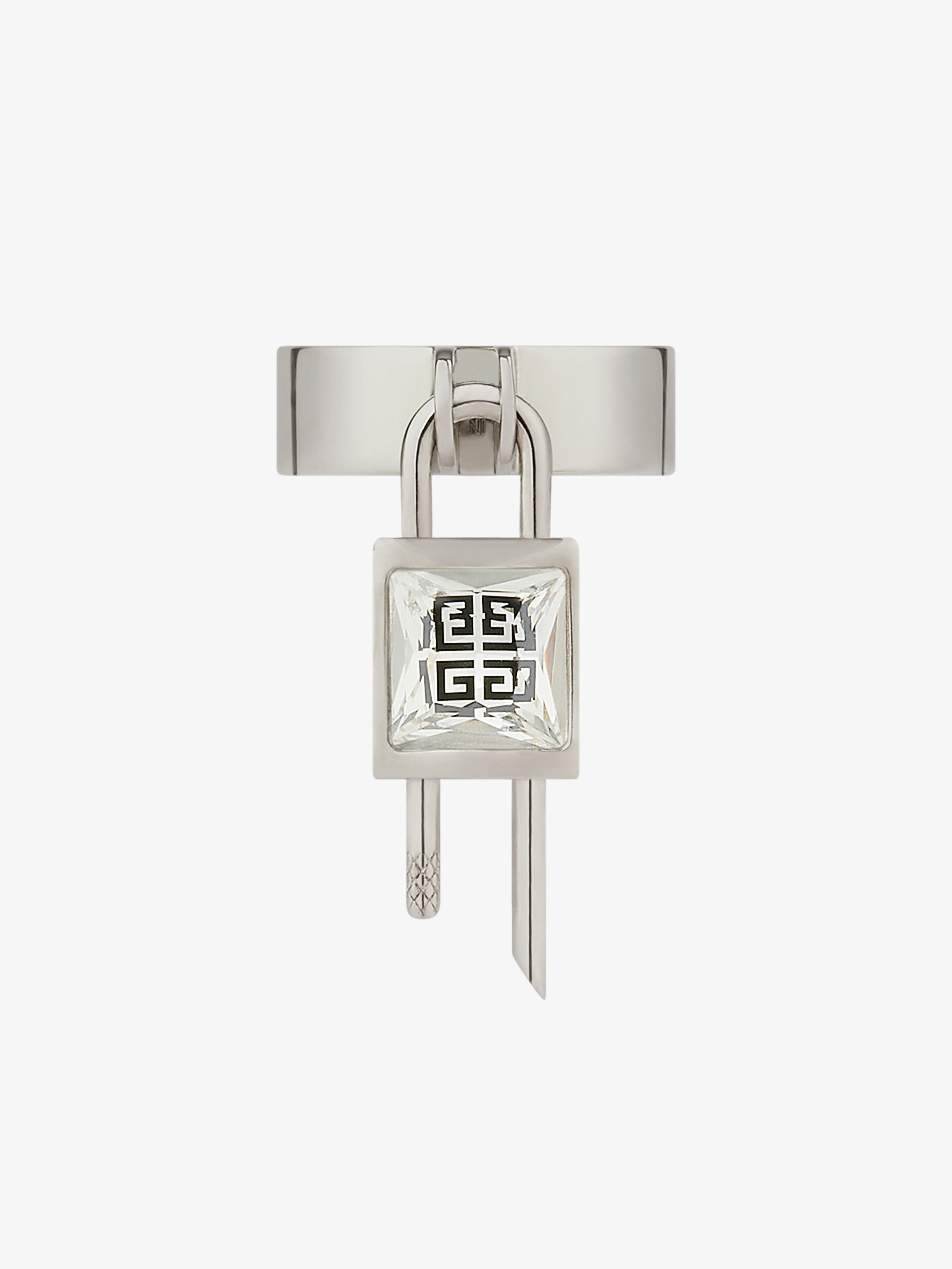 MINI LOCK RING IN METAL WITH CRYSTAL - 1