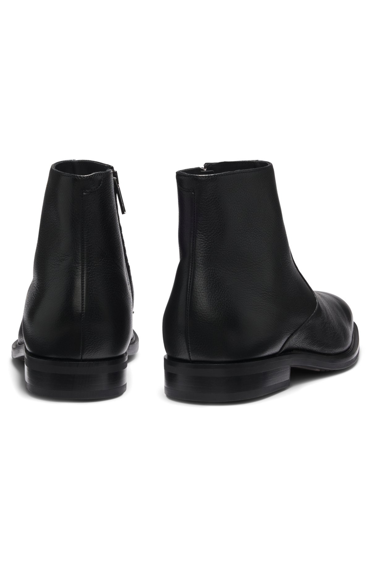 LEATHER BOOTS WITH SIDE ZIP - 5