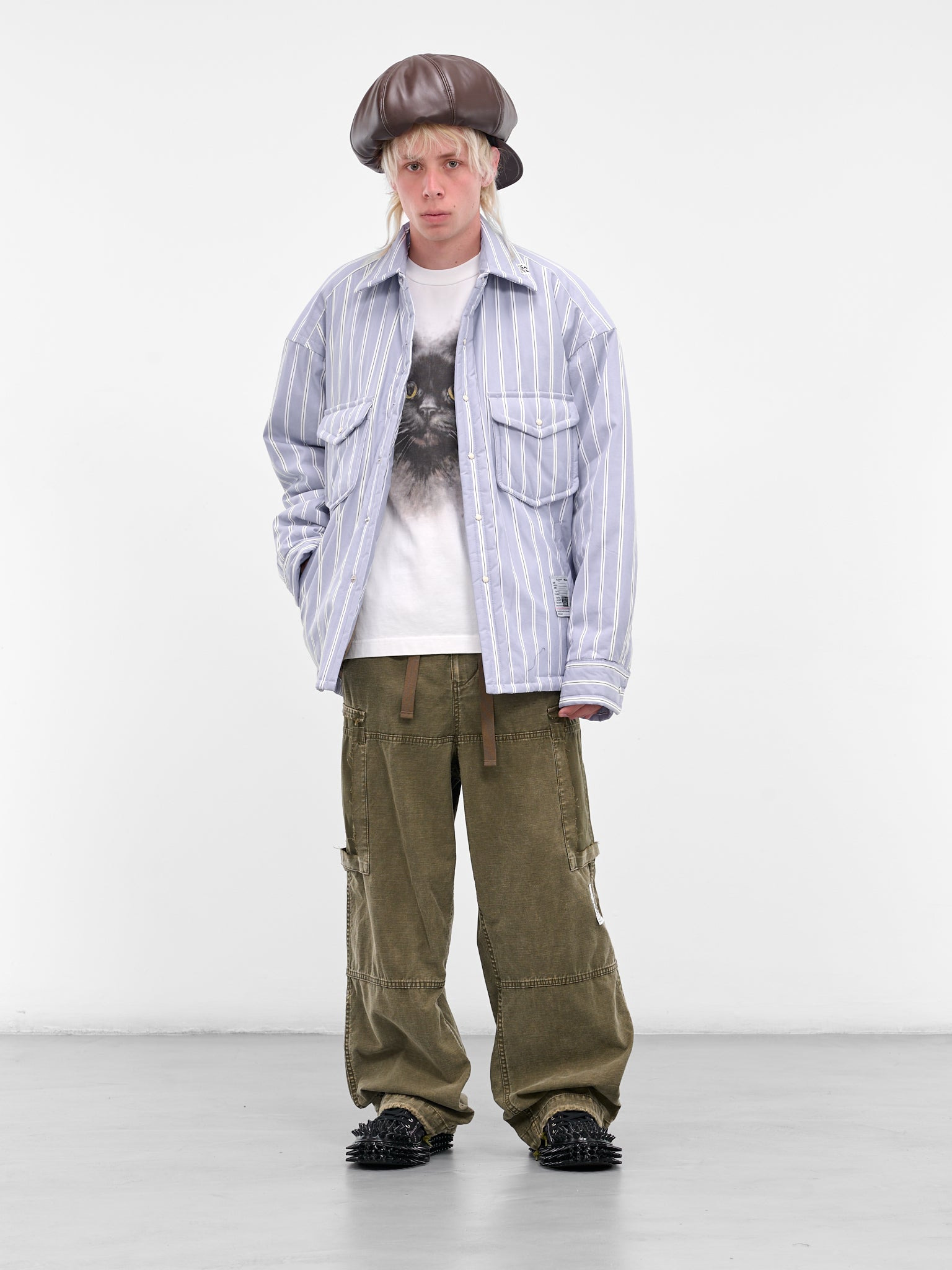 Green Cotton Deconstructed Cargo Pants - 6