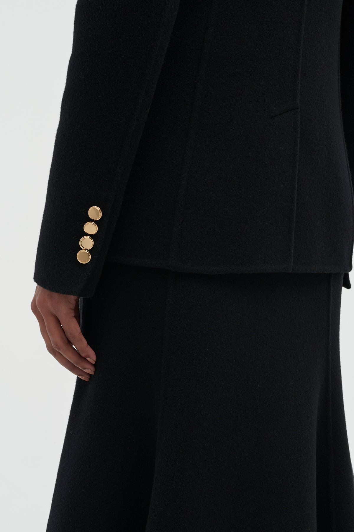Lloyd Blazer in Black Double-Face Recycled Cashmere - 7