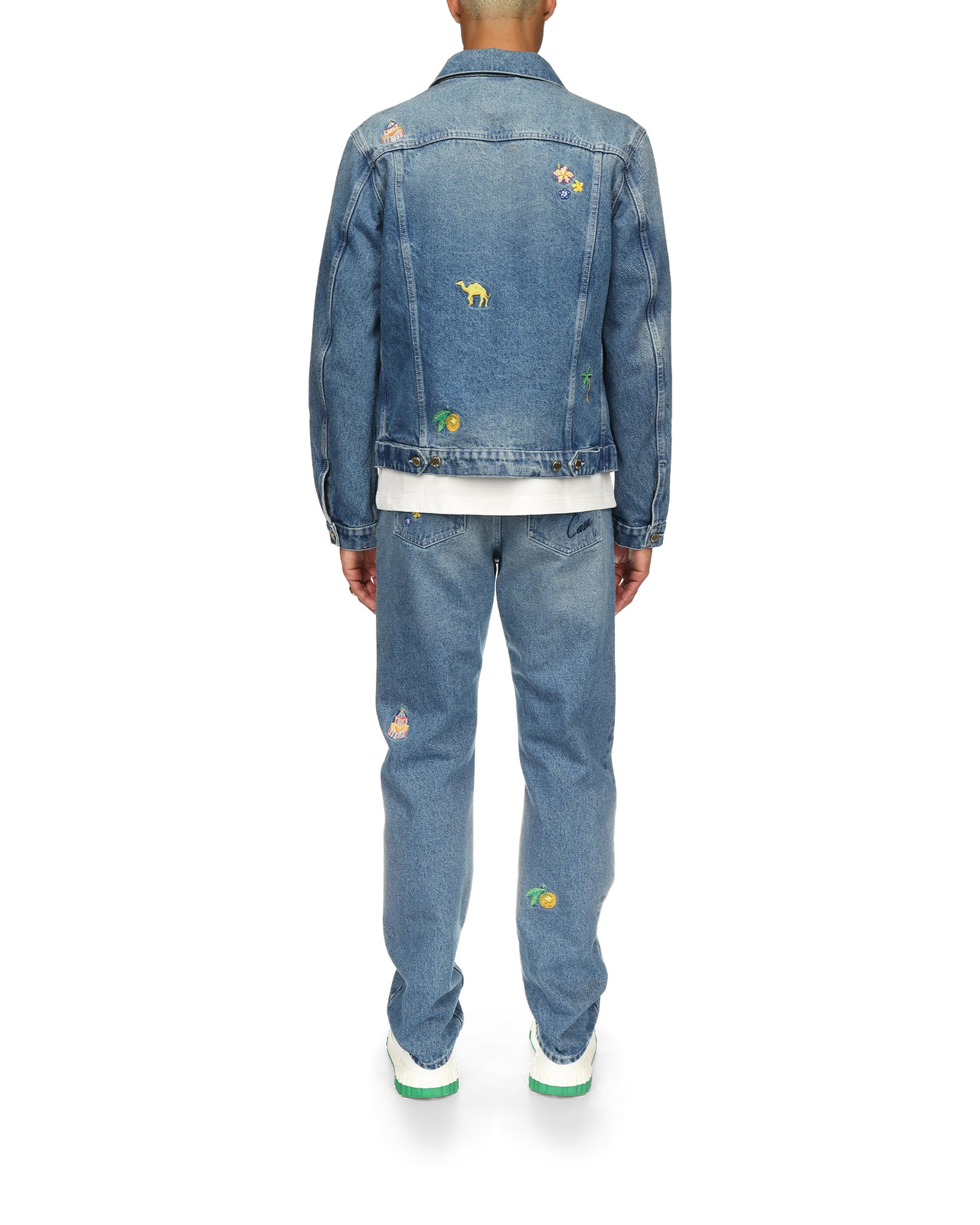 Embroidered Motif Denim Jacket | Casablanca Paris - 4