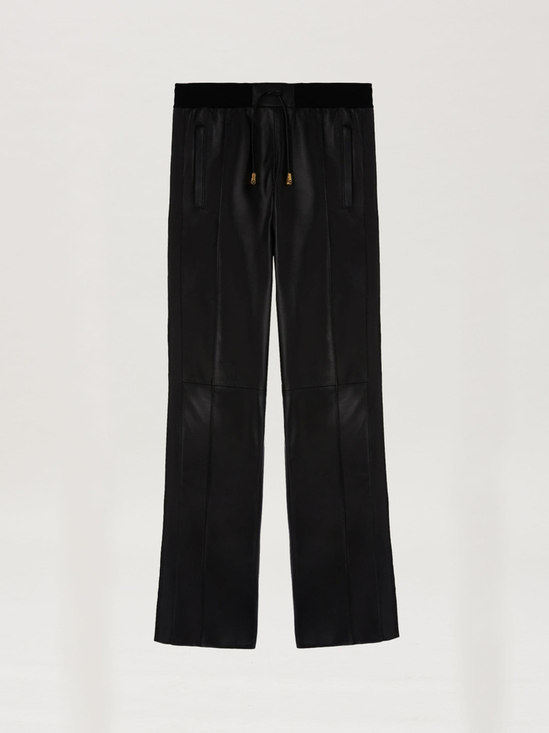 LEATHER TRACK PANTS 1