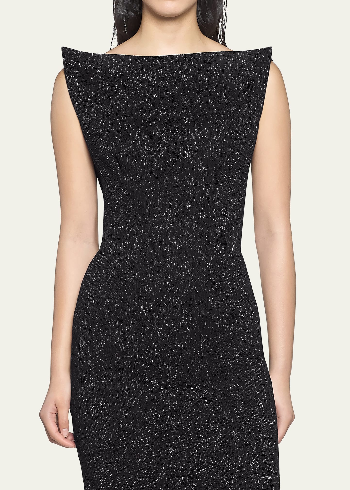 Metallic Structured Midi Dress - 5