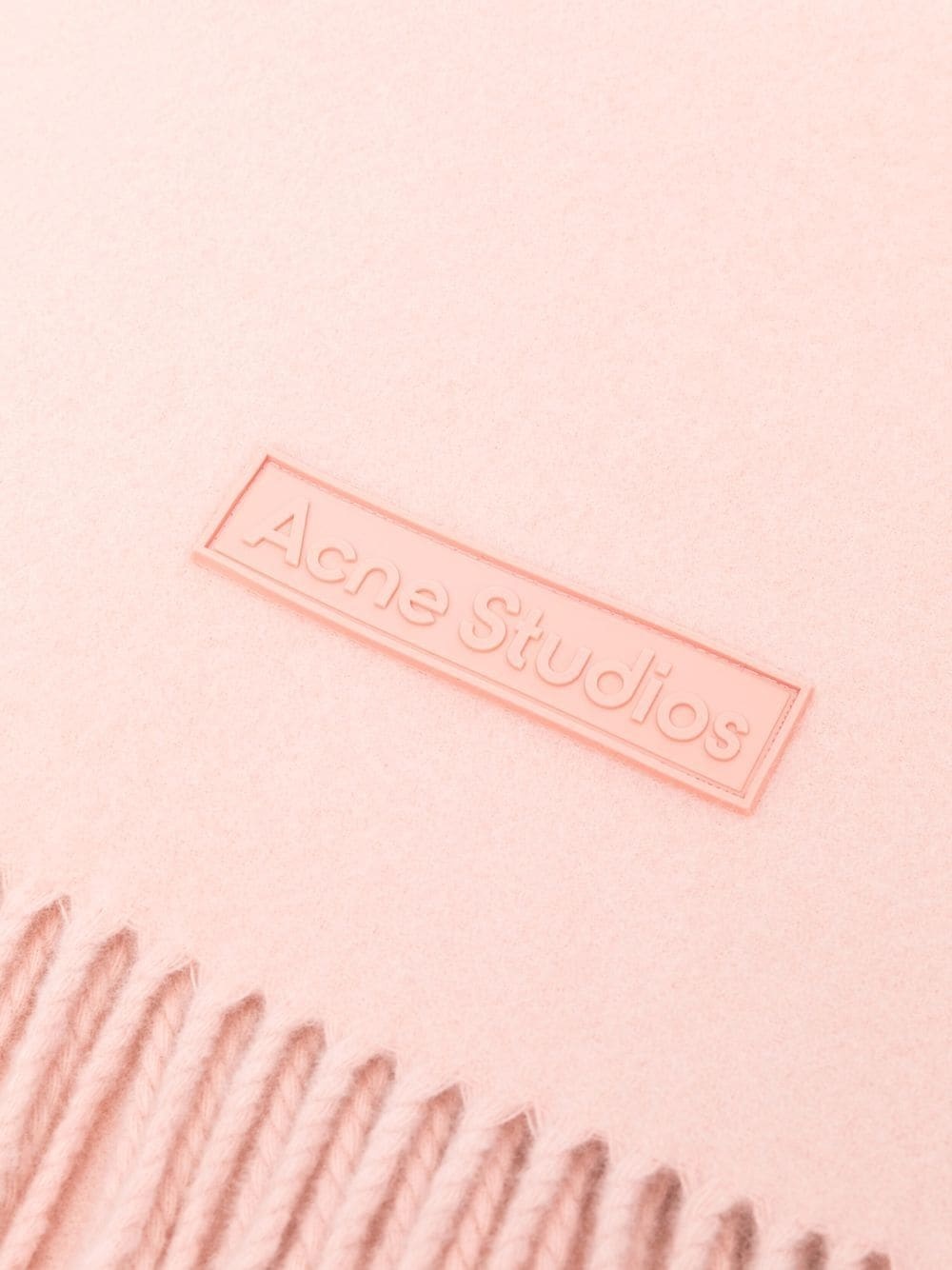 logo-patch wool scarf - 3