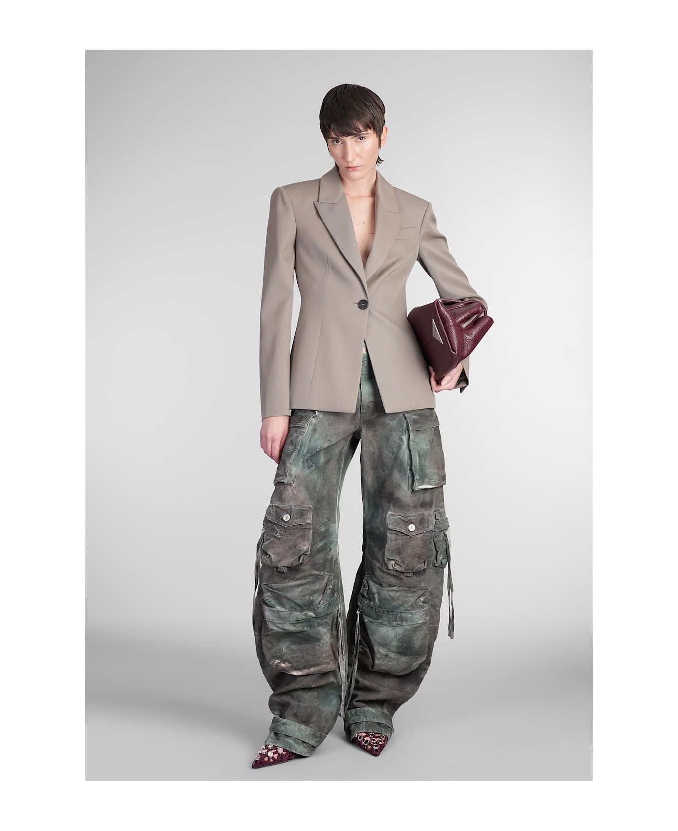 Blazer In Taupe Wool - 2