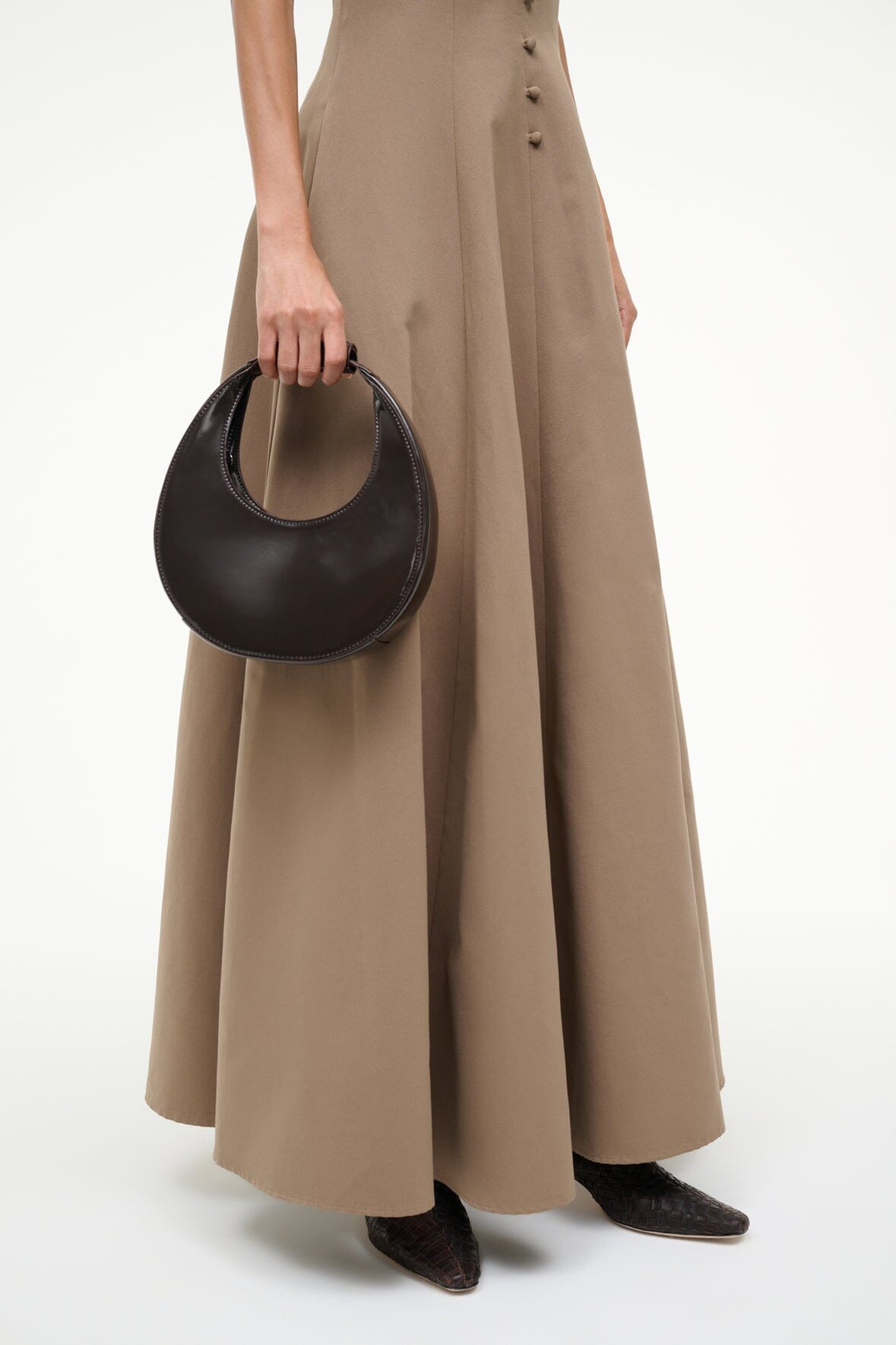 STAUD MINI MOON BAG ESPRESSO LEATHER - 6