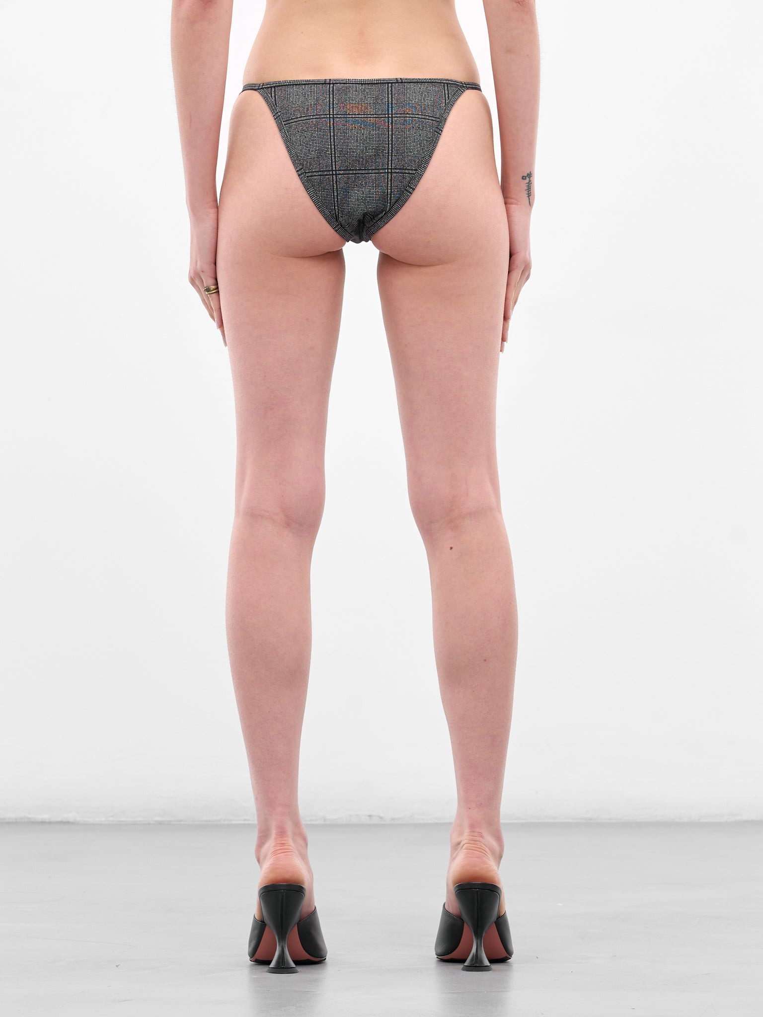 Gray Glen Check Bikini Bottom - 3