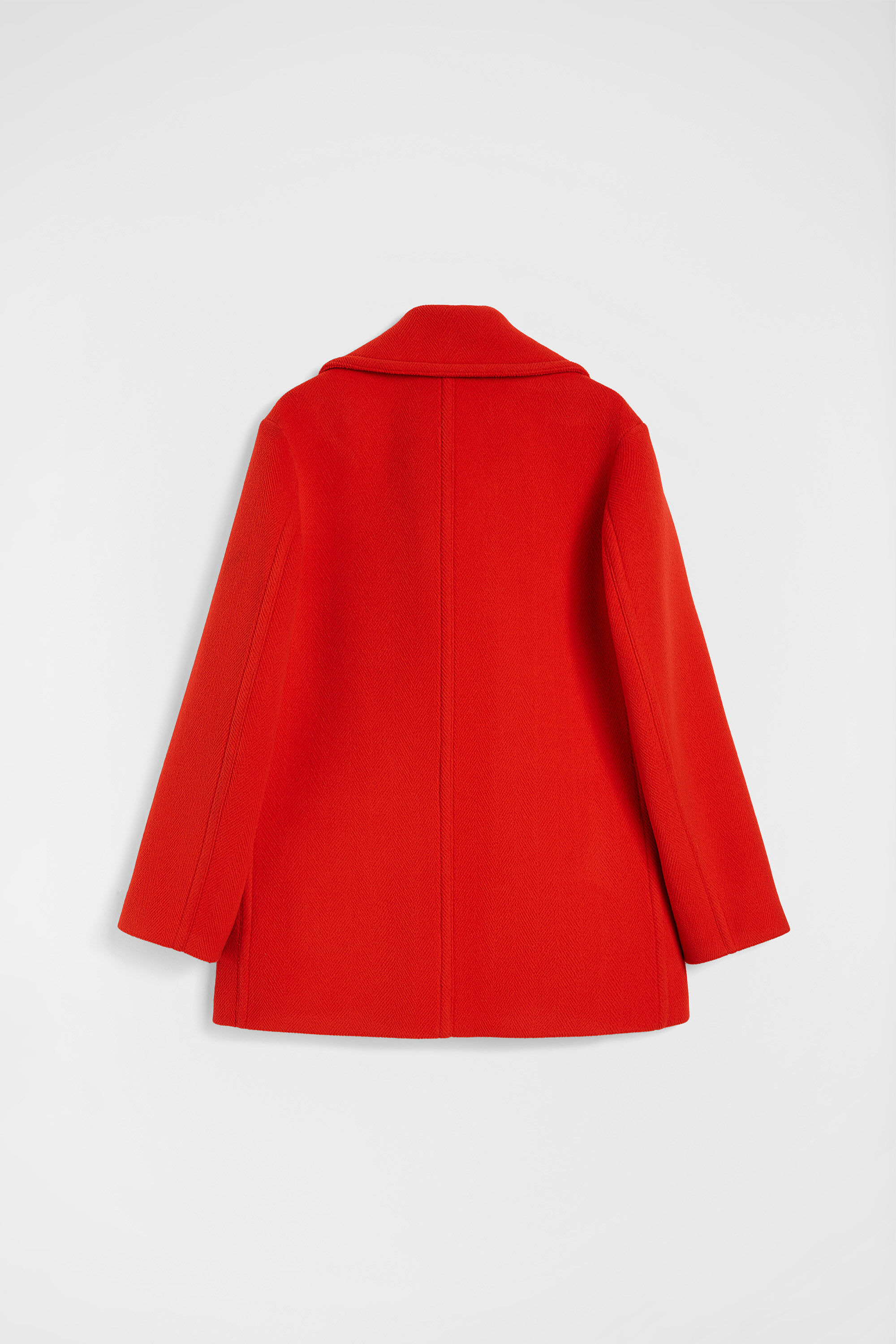 Wool Chevron Coat - 5
