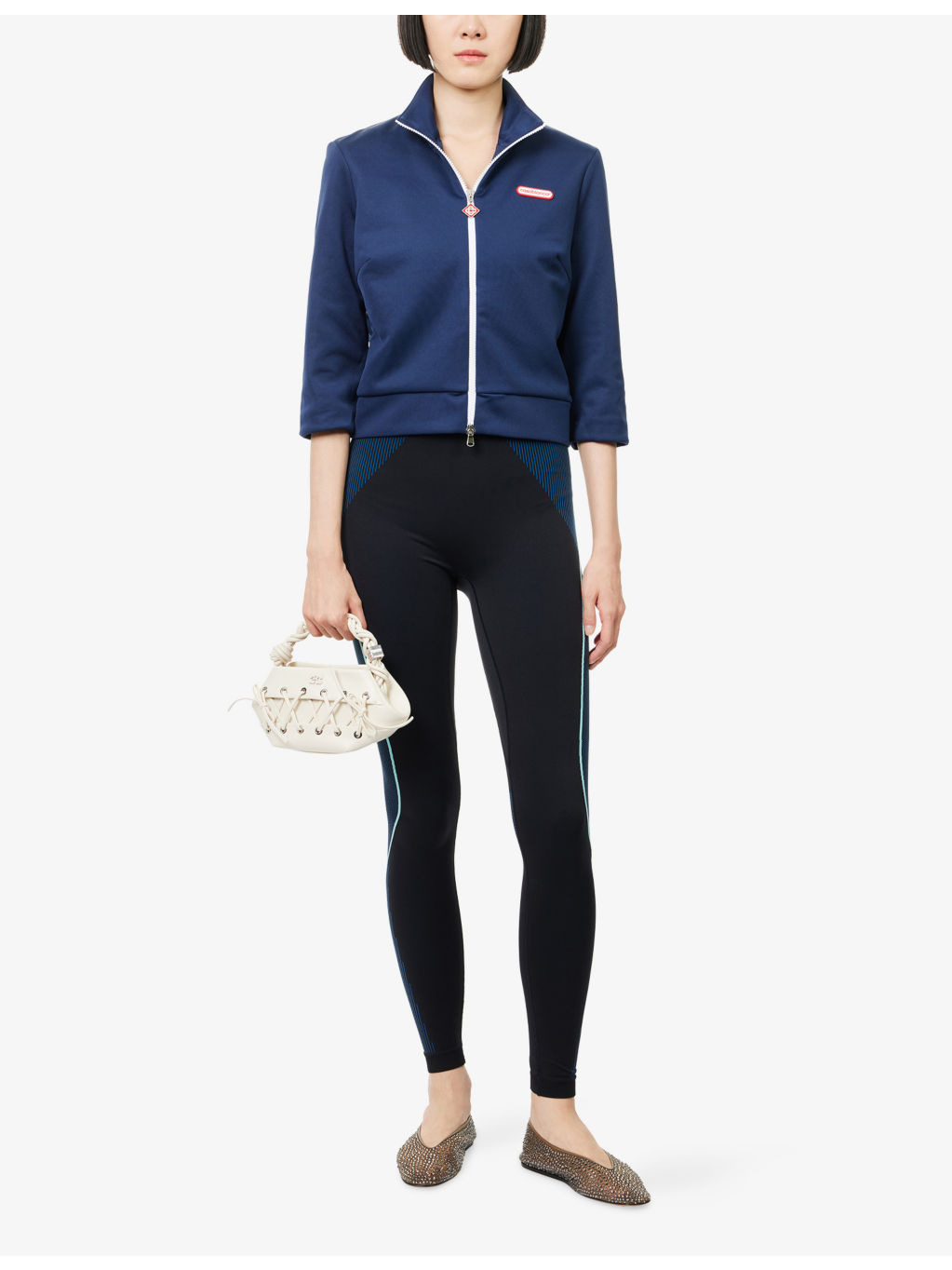 Tricot High-Neck Woven Track Jacket - 2