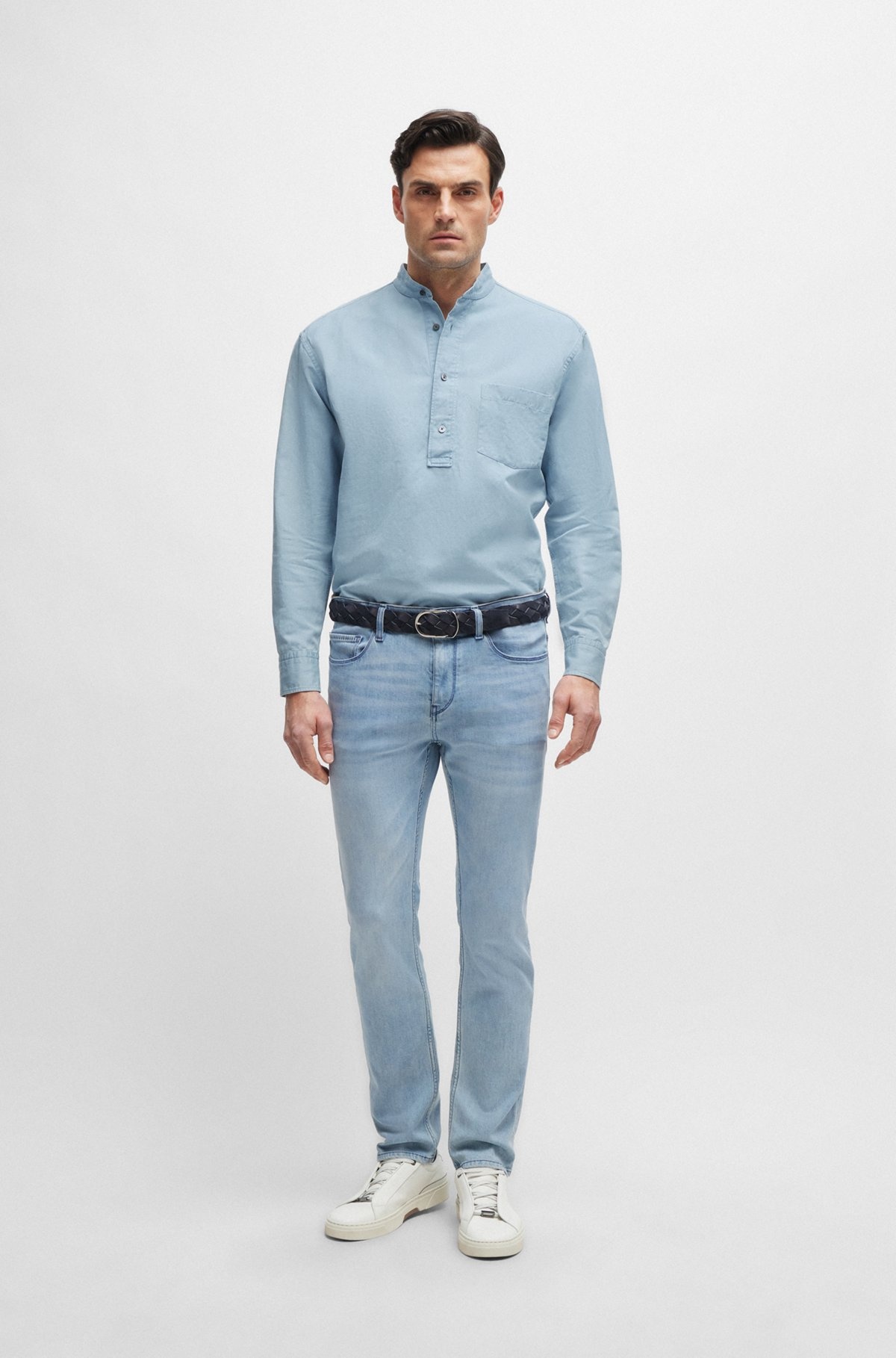 SLIM-FIT JEANS IN BLUE ITALIAN DENIM - 3