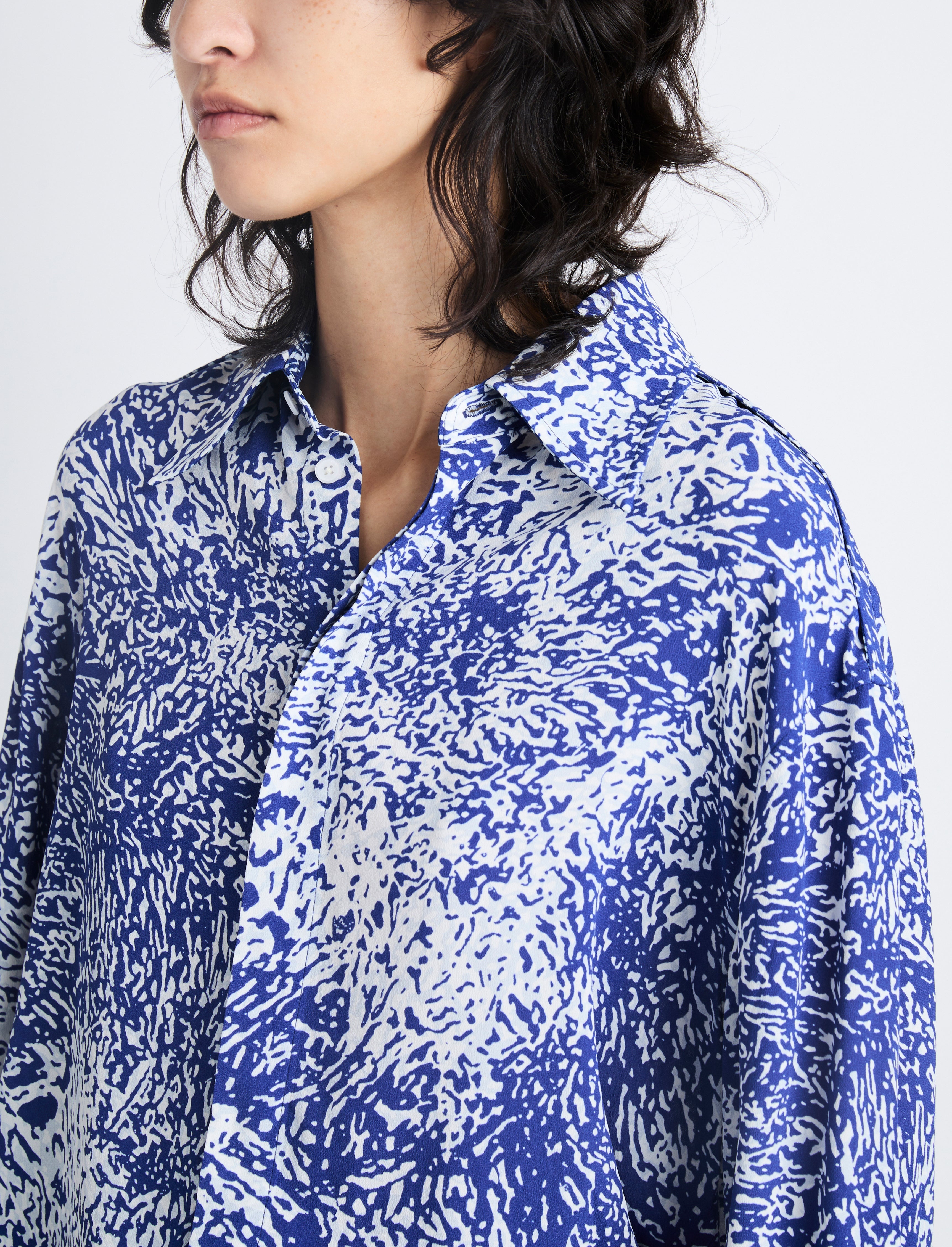 Norman Top in Printed Viscose Crepe - 6