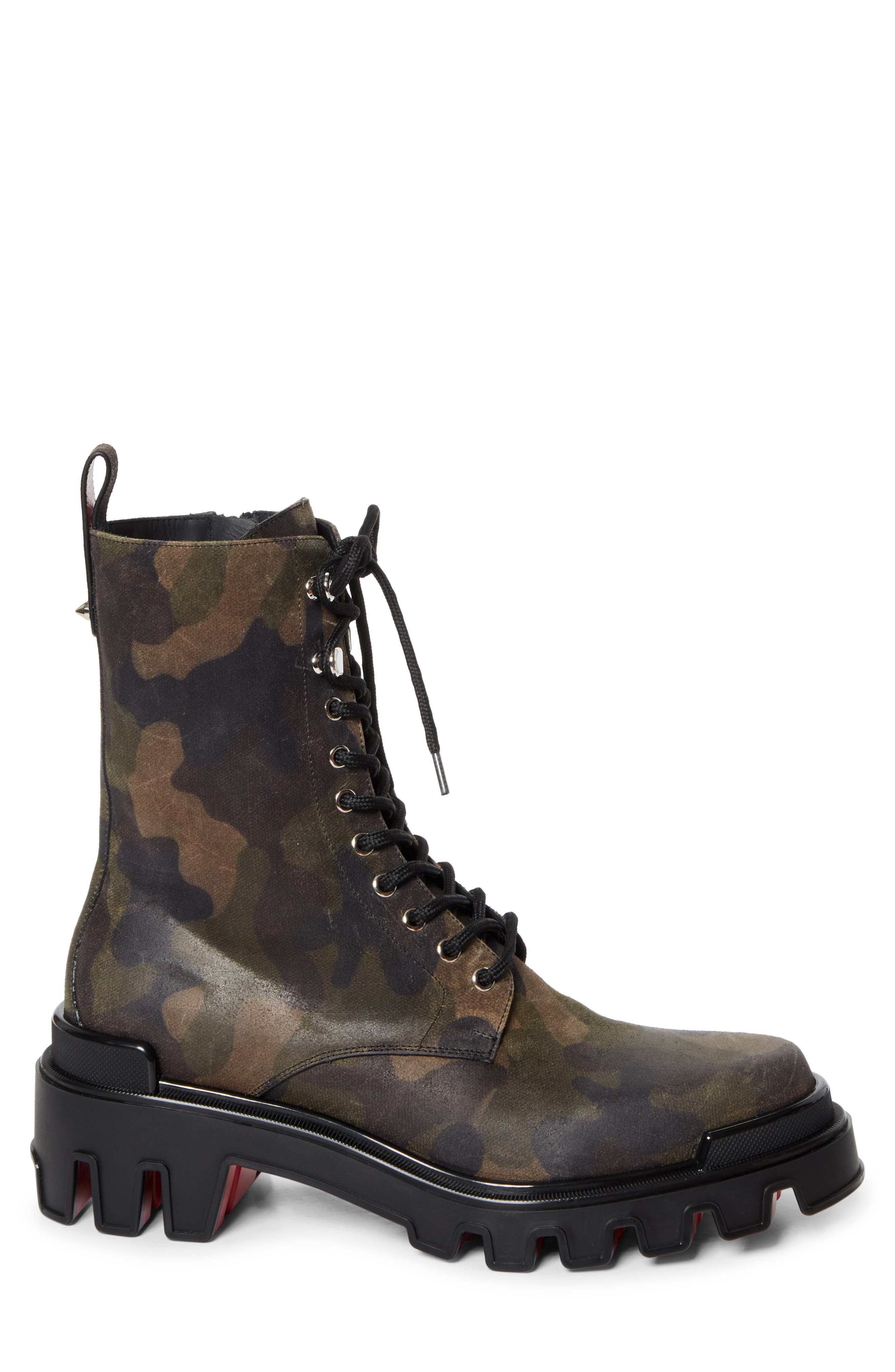 Christian Louboutin Trott Dune Camo Print Combat Boot in Cafe/Green at Nordstrom - 3