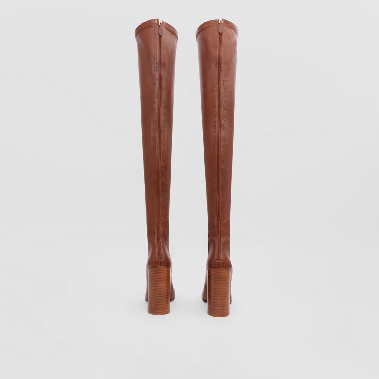 Leather Over-the-knee Sock Boots - 5