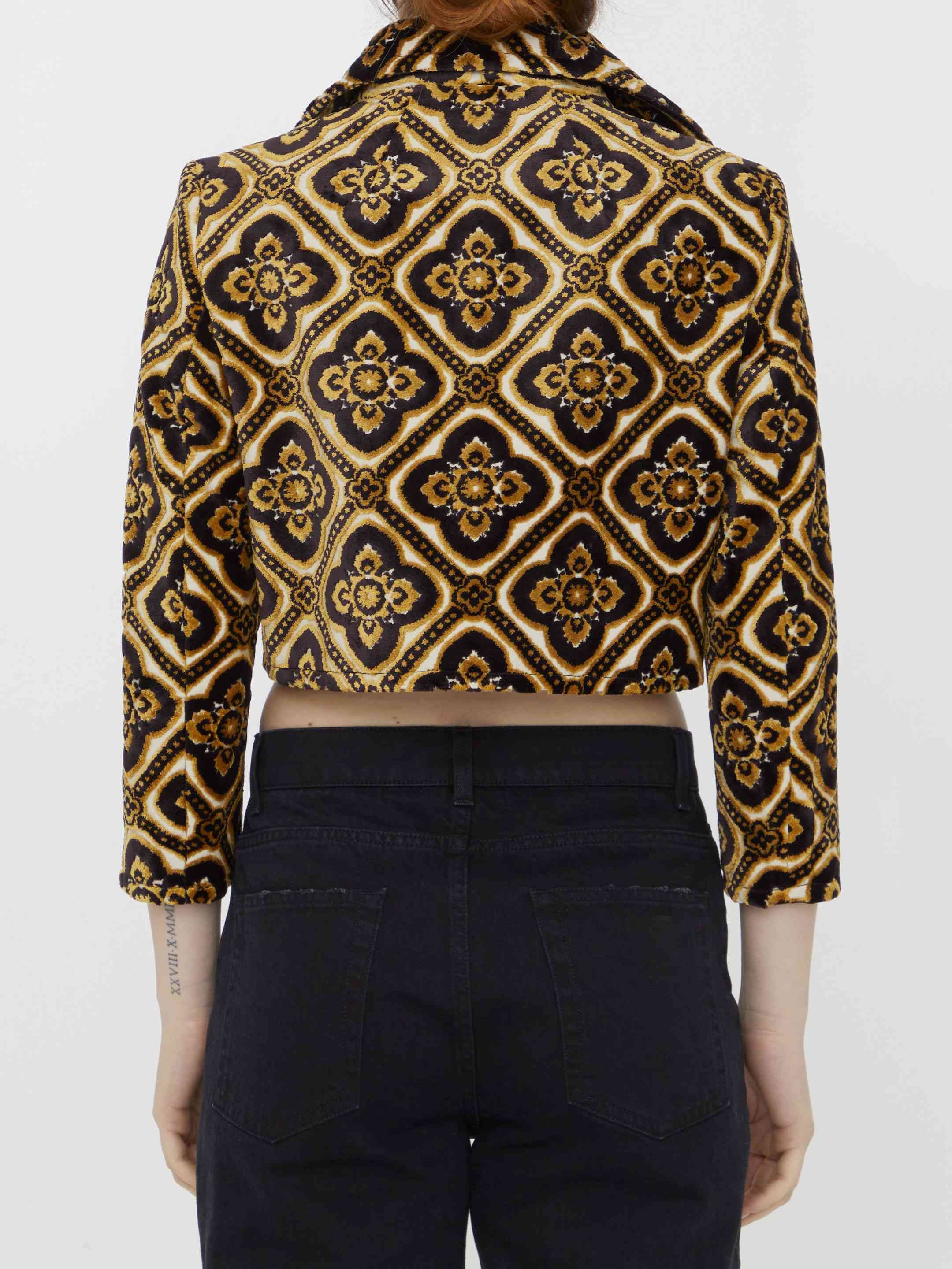 Etro Women Velvet Cropped Jacket - 4