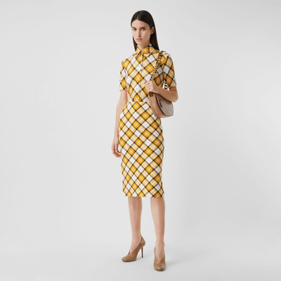 Burberry Check Print Stretch Jersey Pencil Skirt outlook