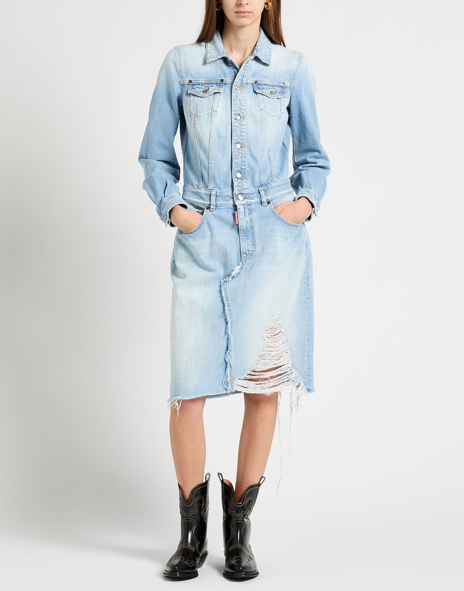 Blue Women's Denim Dress - 3