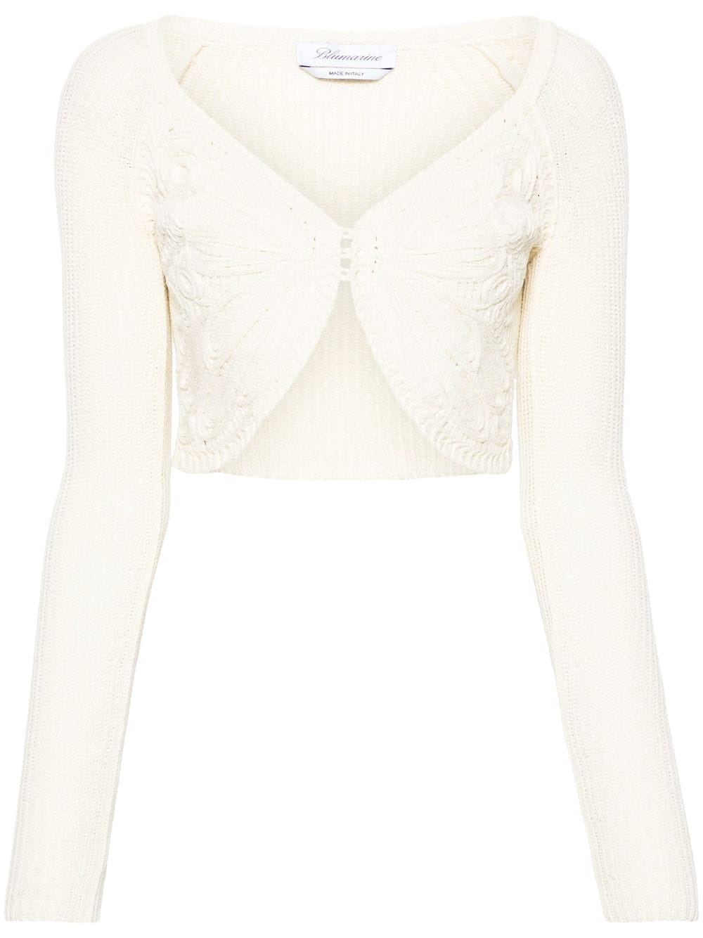 embroidered cropped cardigan - 1