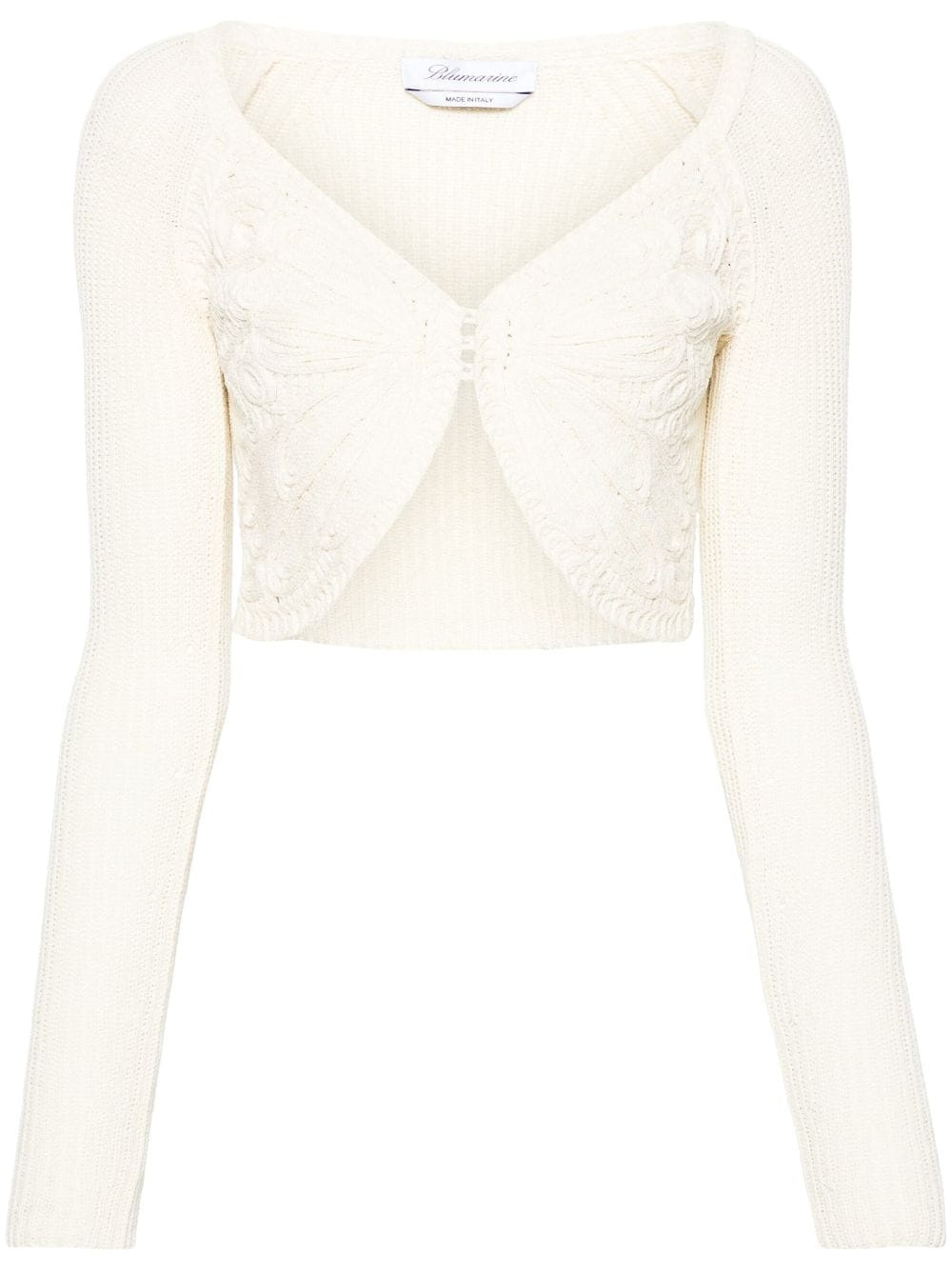embroidered cropped cardigan - 1