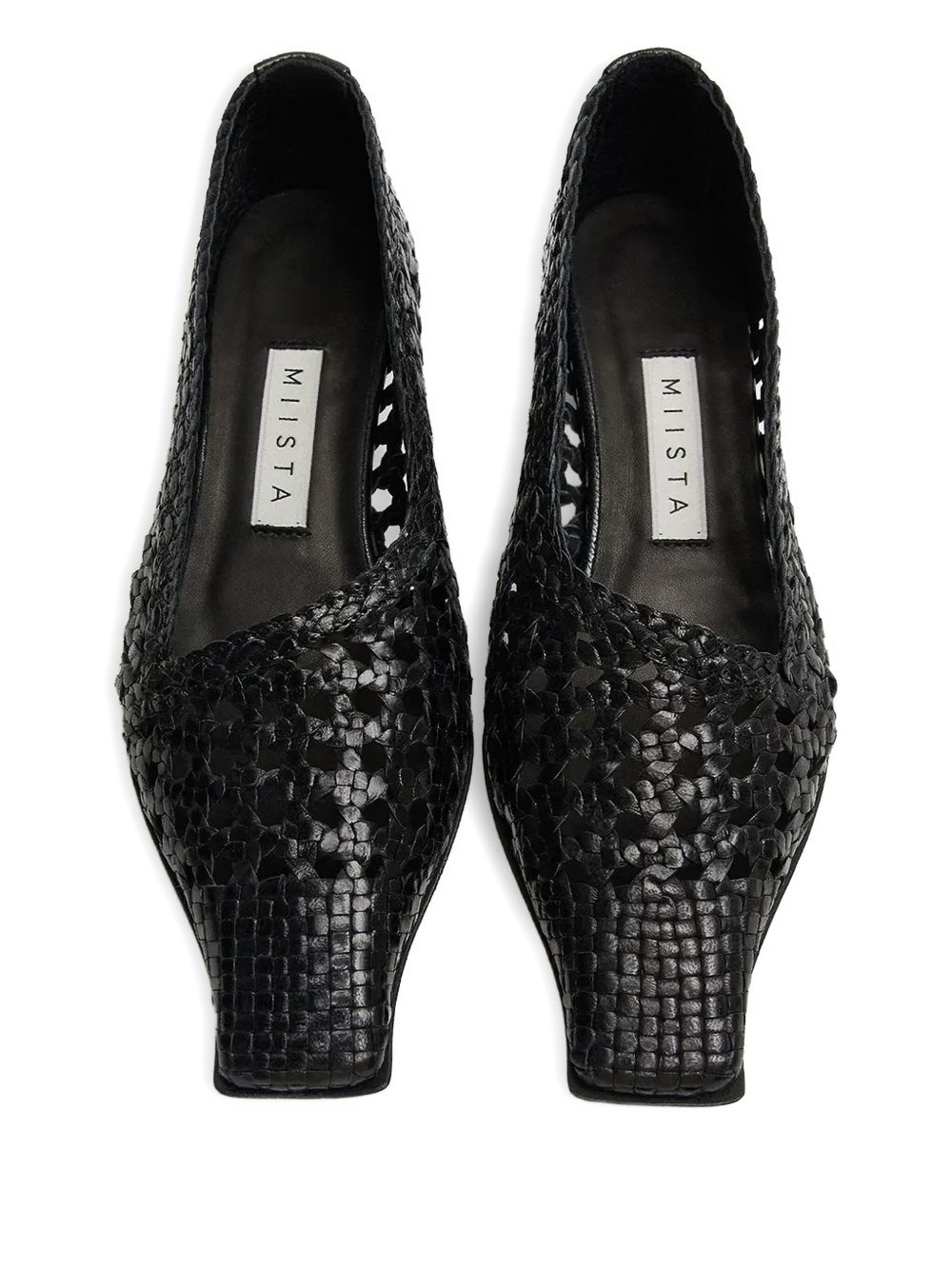 35mm Gisla woven square-toe pumps - 3