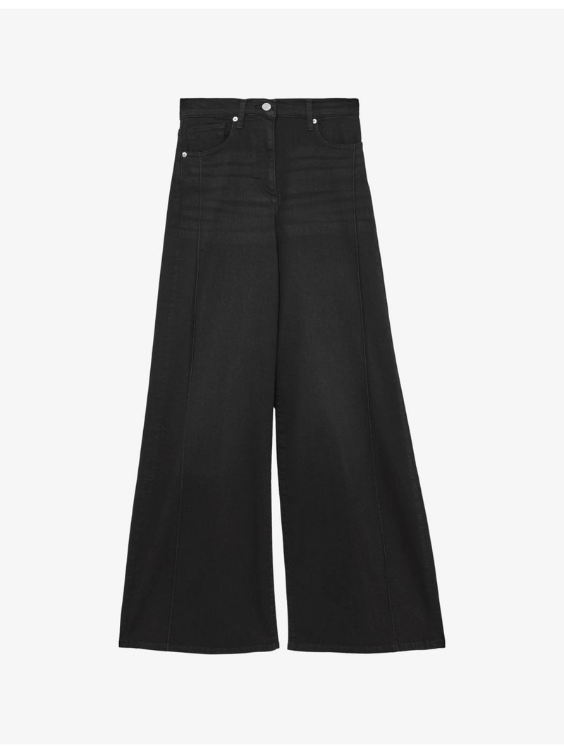 Heather Wide-Leg High-Rise Denim-Blend Jeans 1