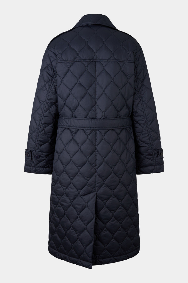 Quilted trench coat Ivory in Navy blue 8