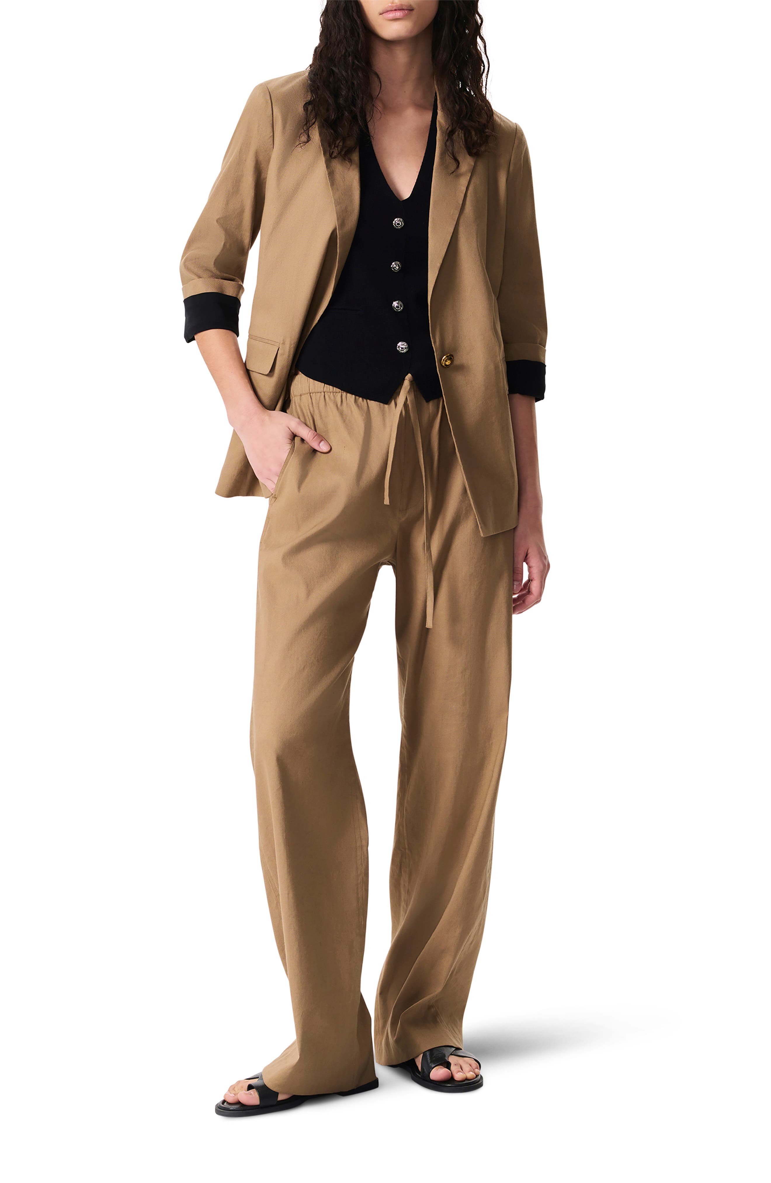 rag & bone Jennie Linen Blend Blazer in Mutedbrown at Nordstrom - 5