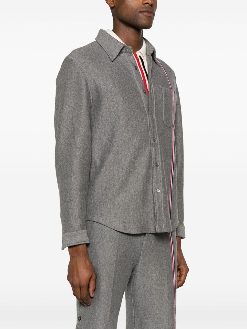 RWB-stripe cotton overshirt - 3