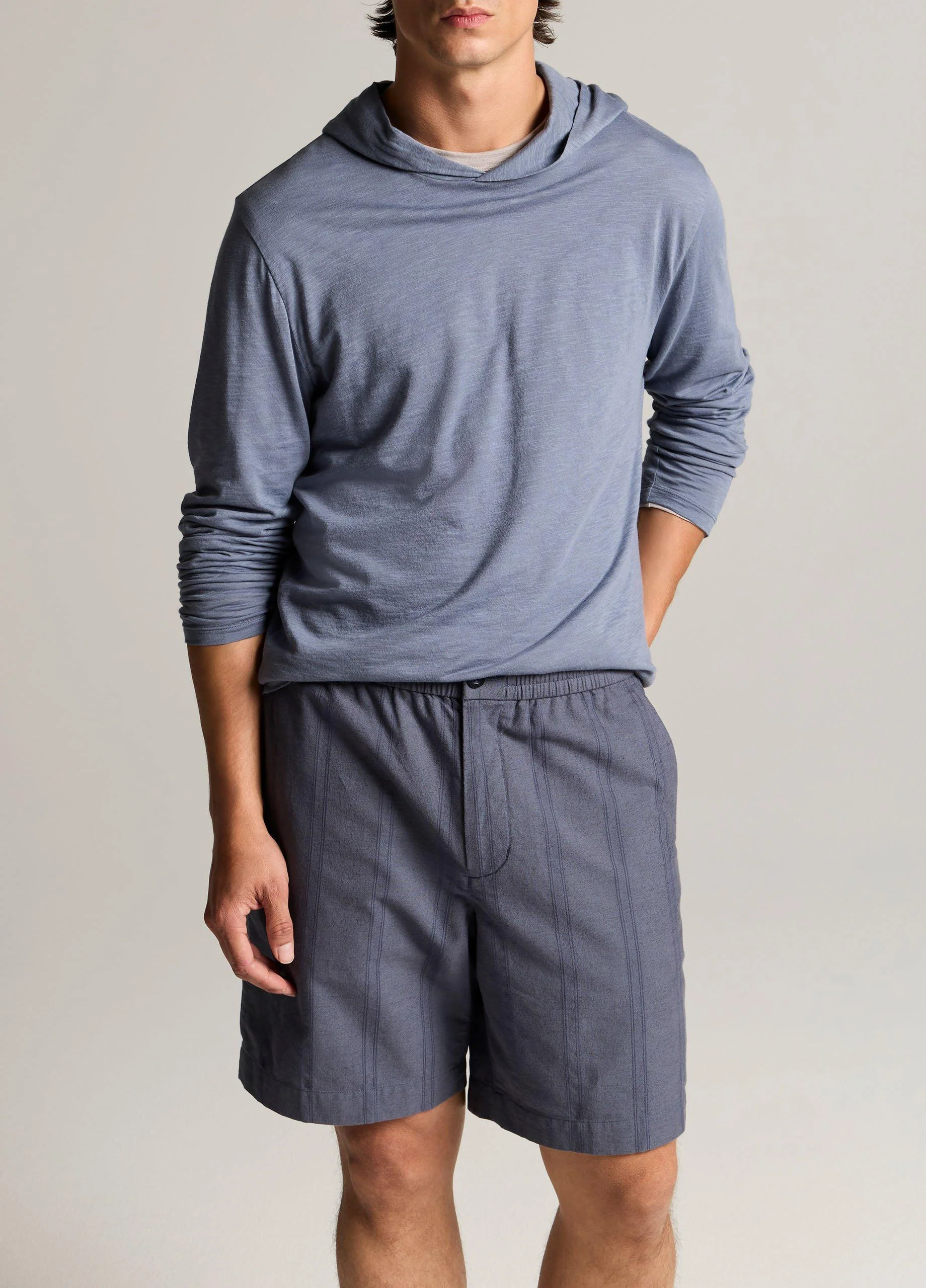 Slub Pima Cotton Double-Layer Hoodie - 1