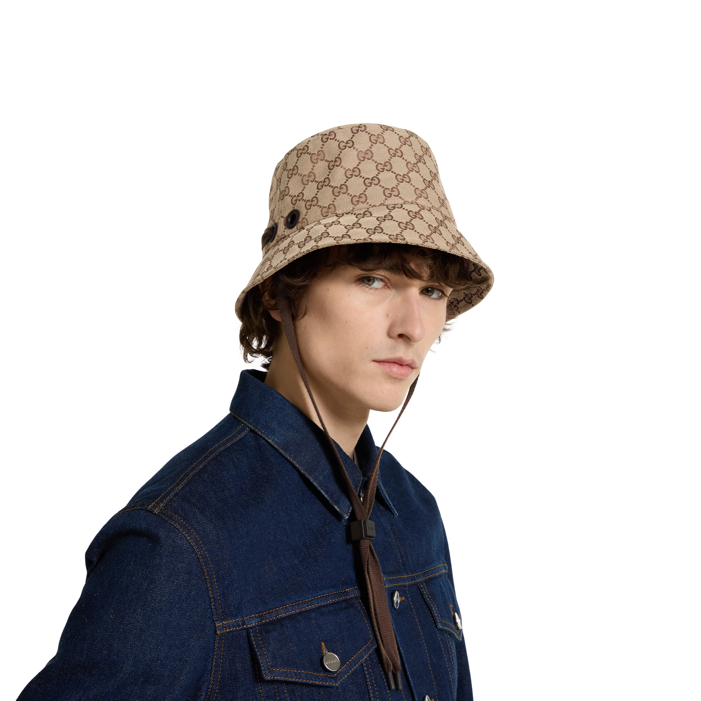 GG canvas bucket hat with tie - 3