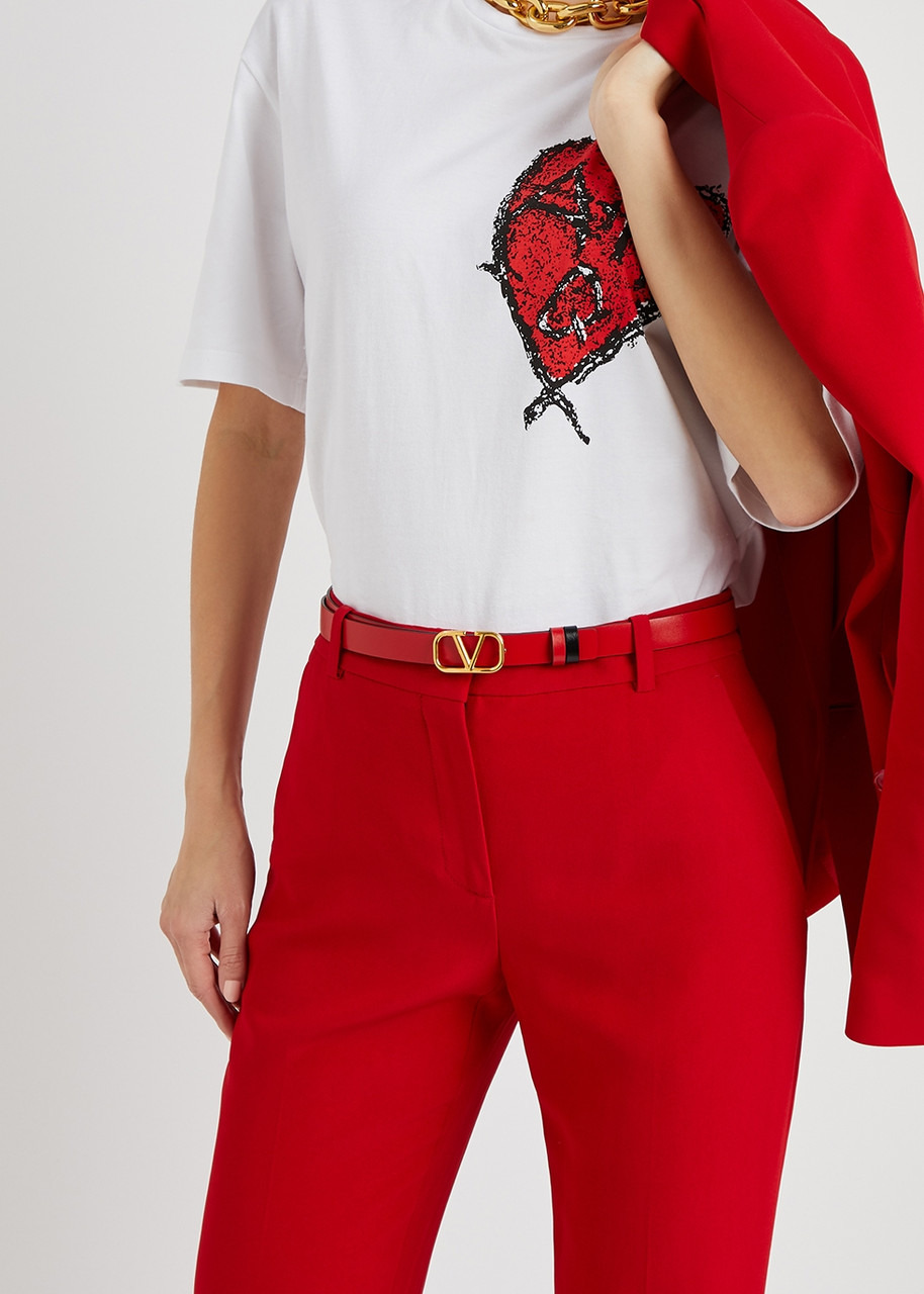 Valentino Garavani VLogo reversible leather belt - 3