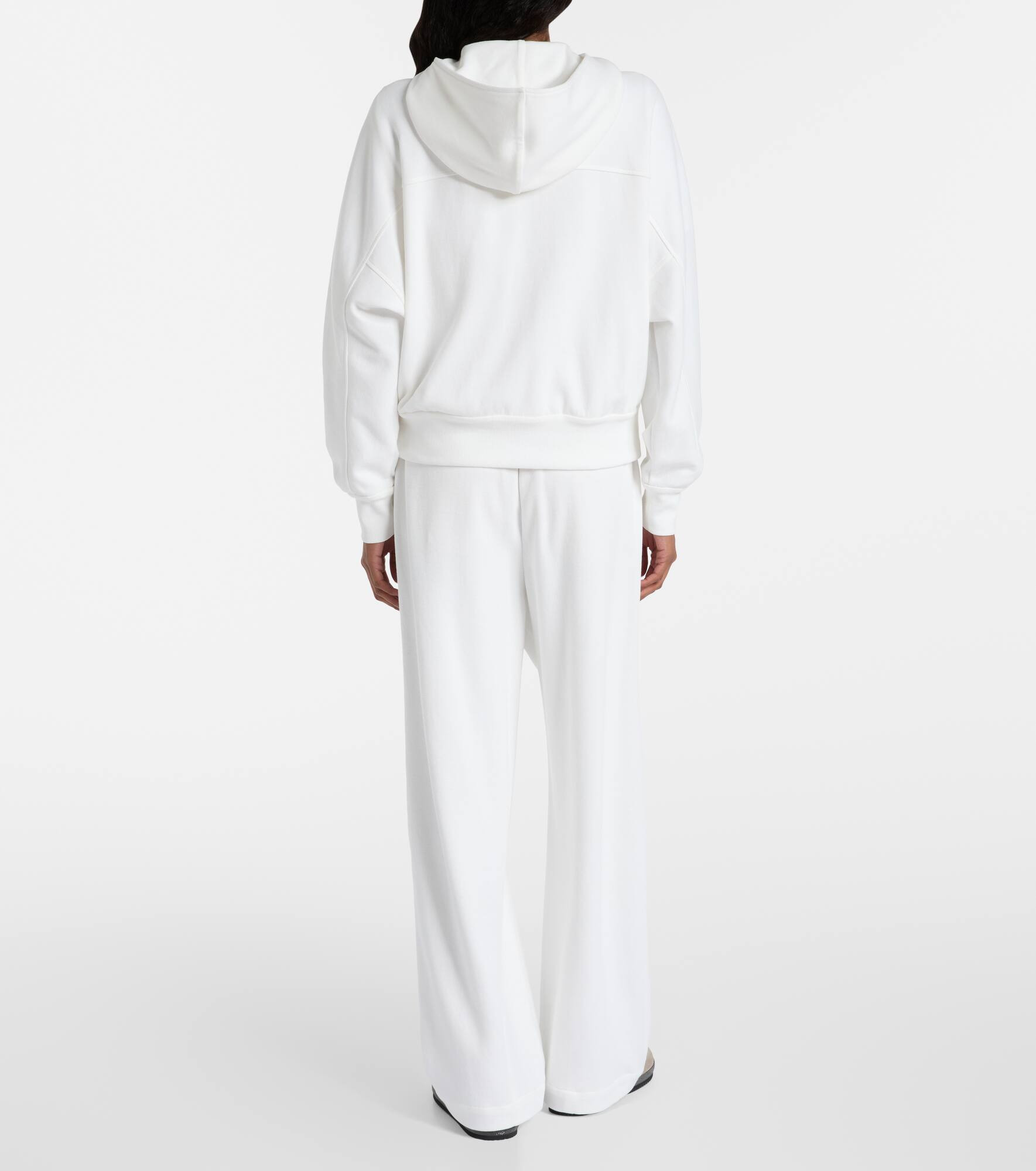 Cotton-blend piqué hoodie - 3
