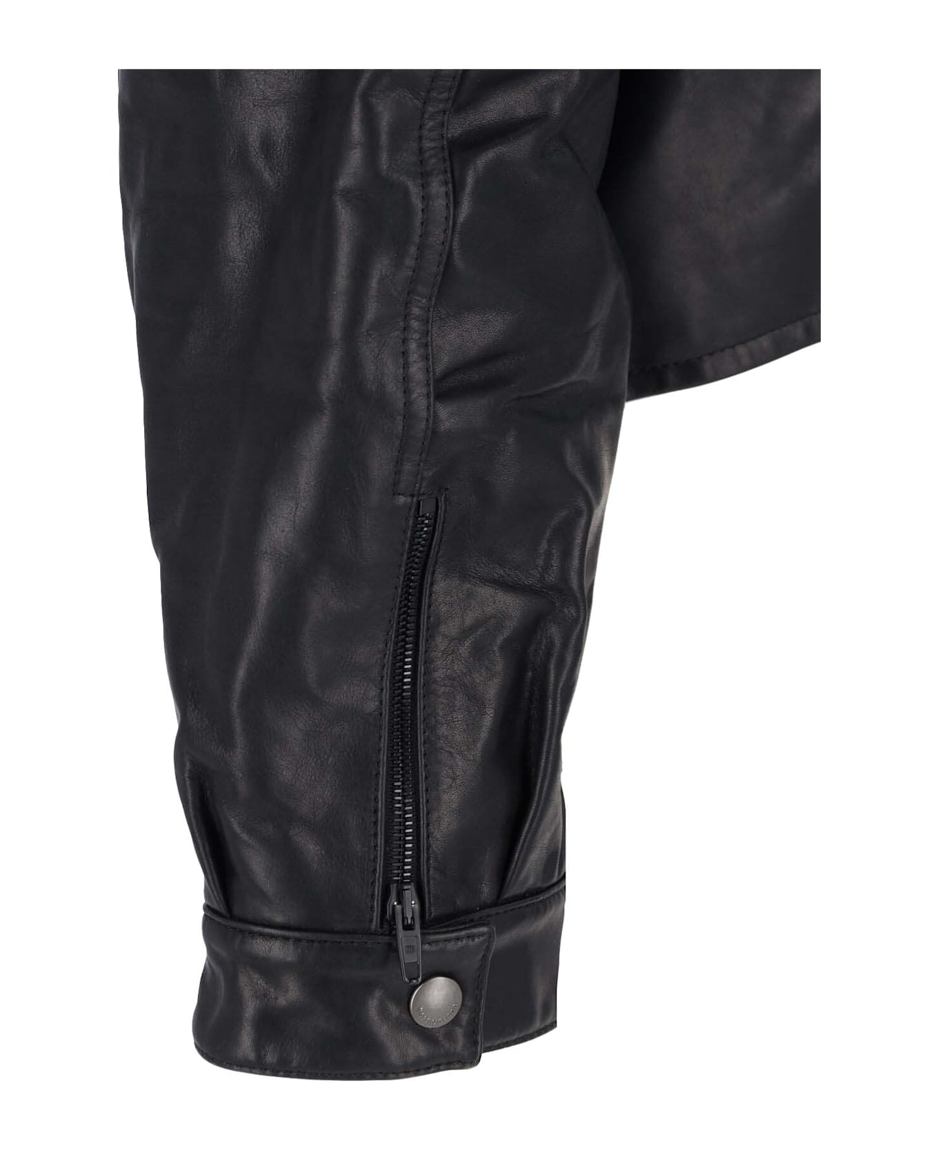 Leather Zip Jacket - 5
