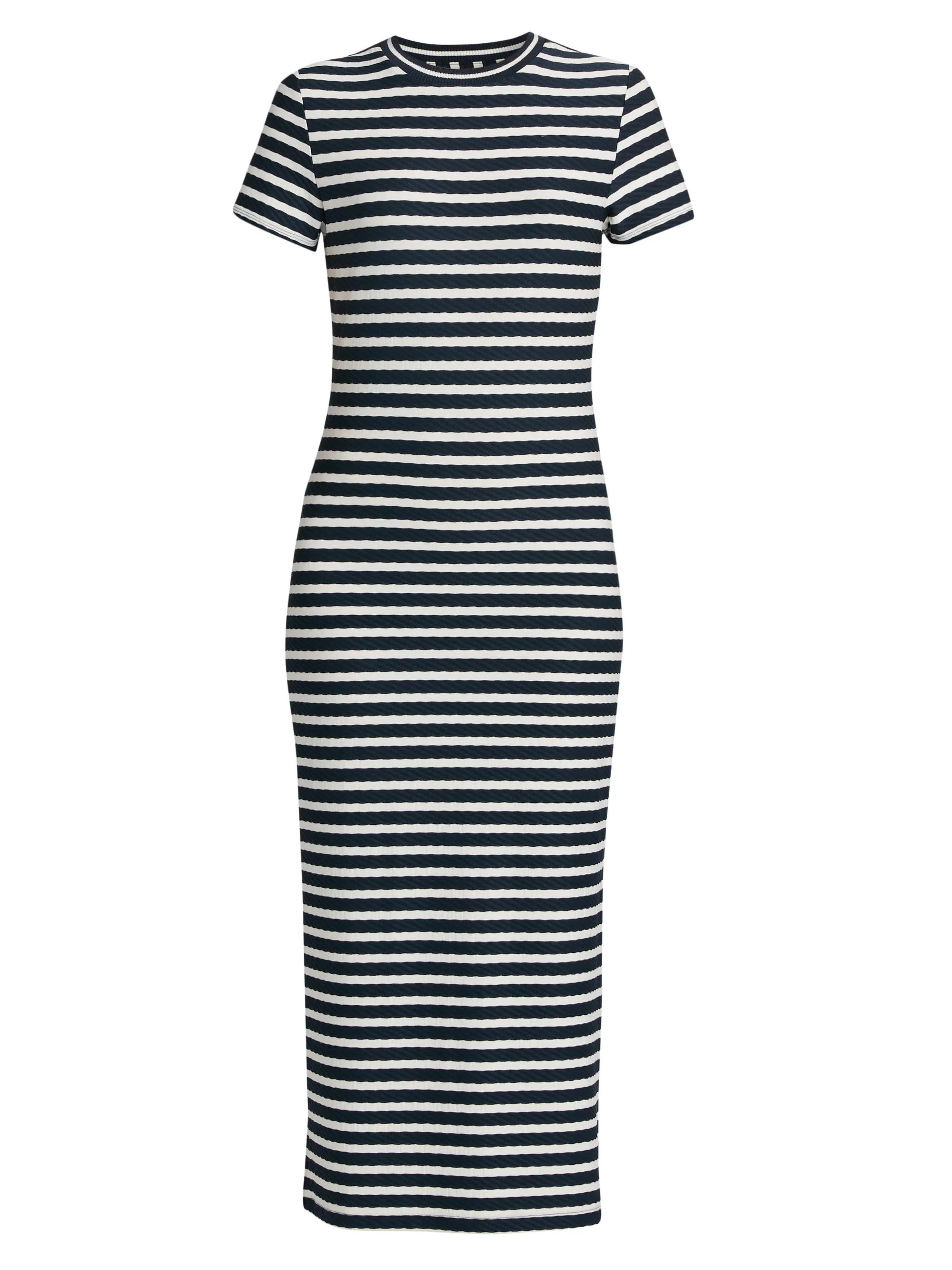 Women's Skye Striped T-Shirt Midi-Dress - Navy Stripe - 1