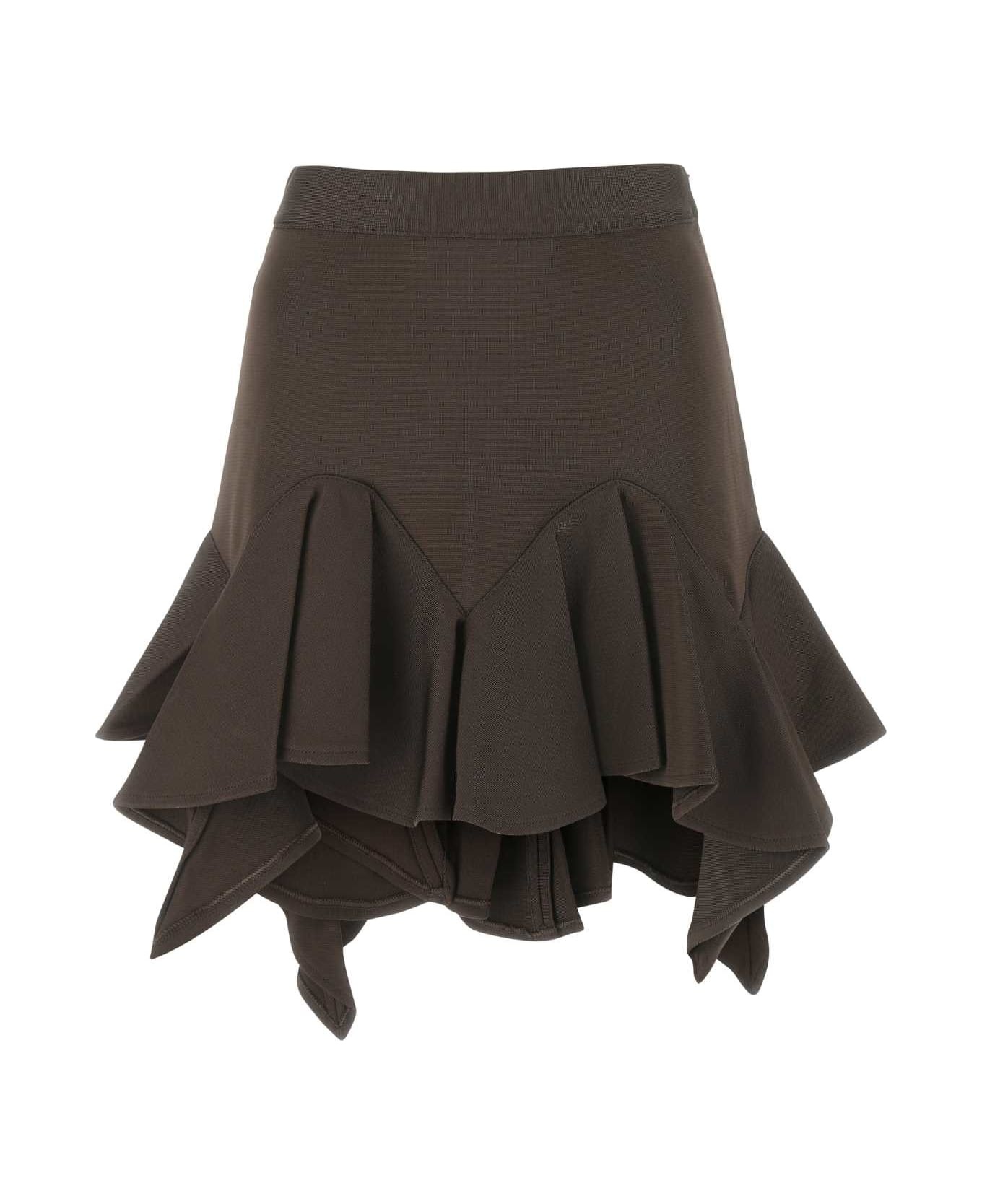Brown Viscose Skirt - 1