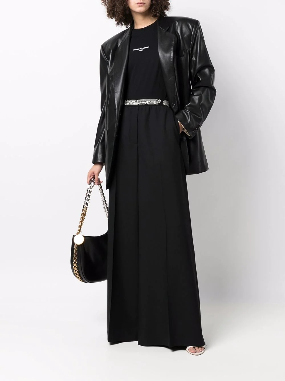 logo waistband palazzo trousers - 2