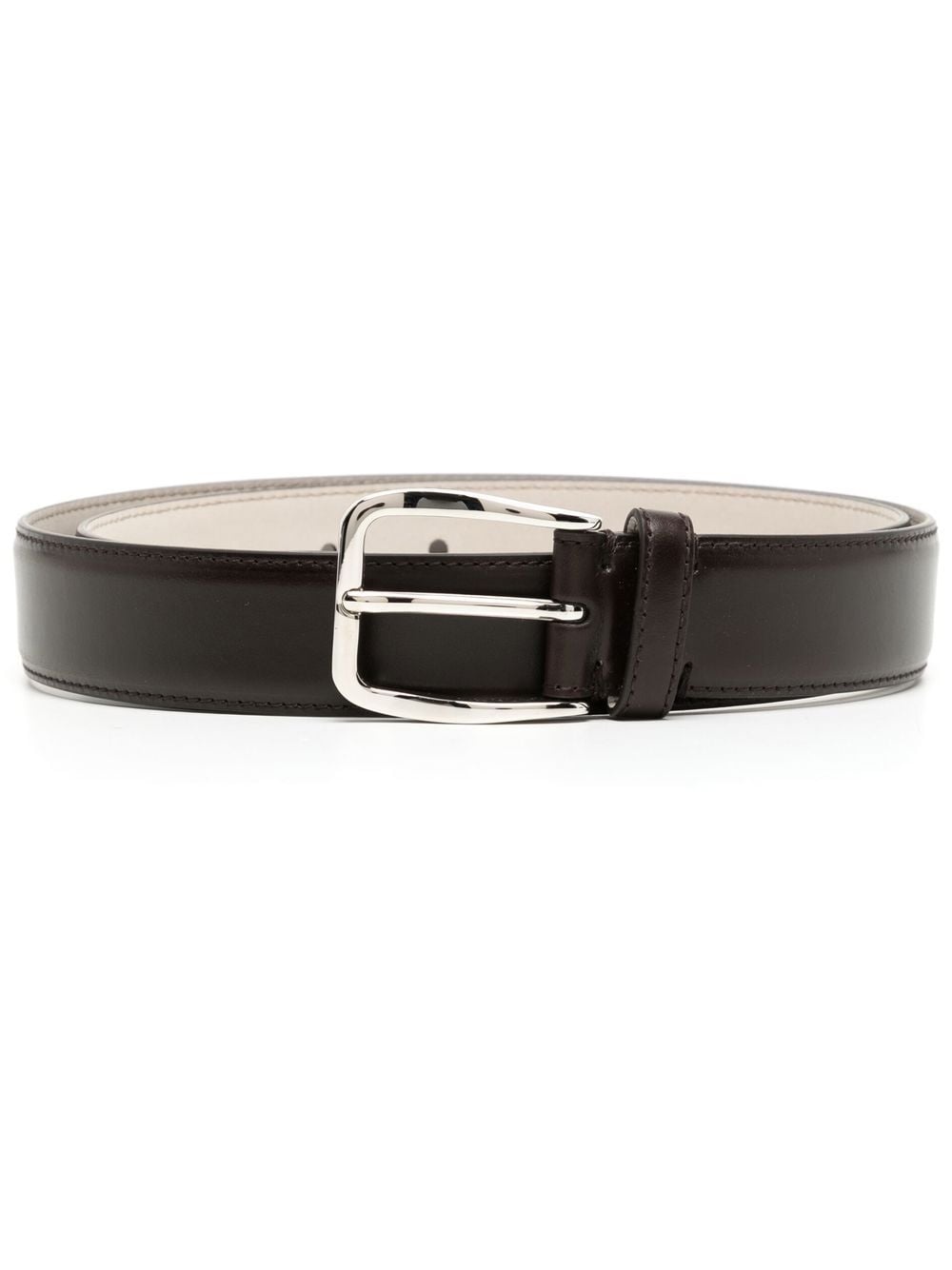 buckle-fastening leather belt - 1