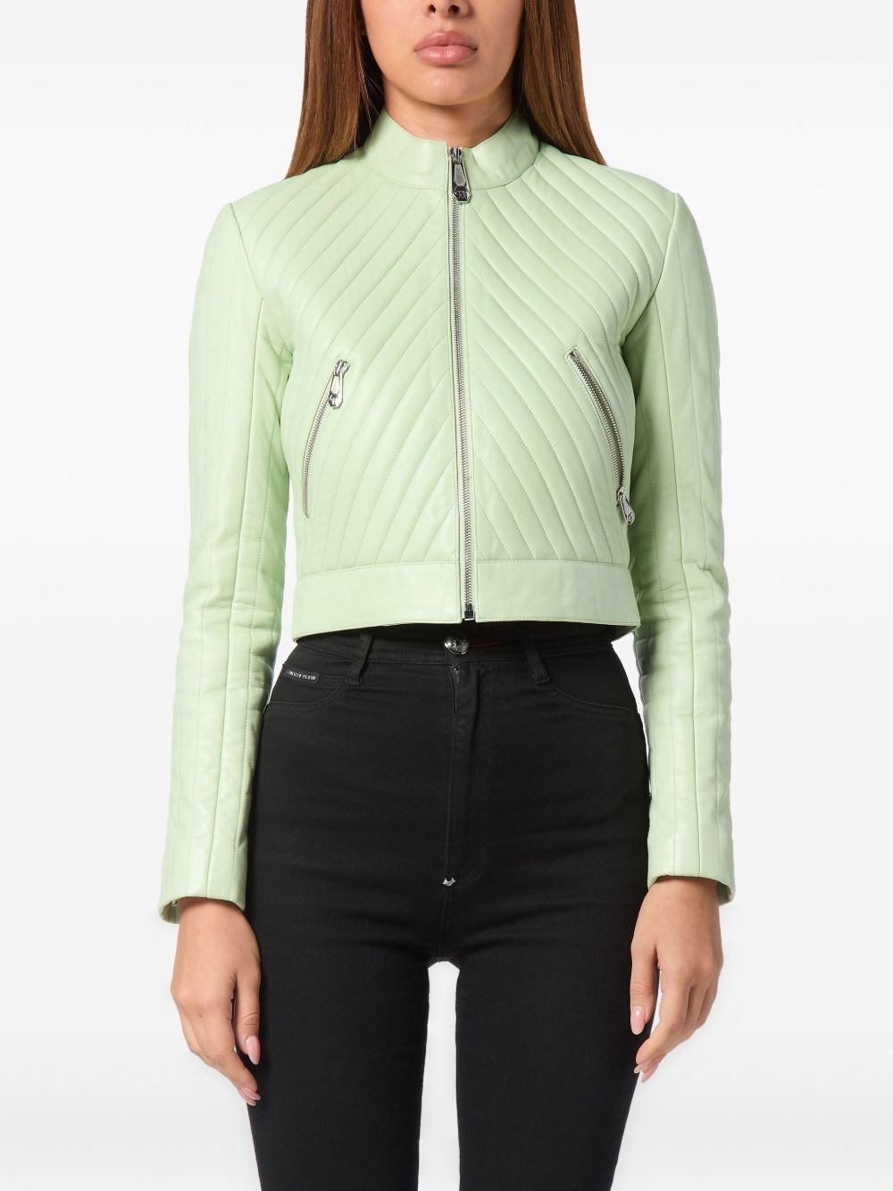 leather biker jacket - 3