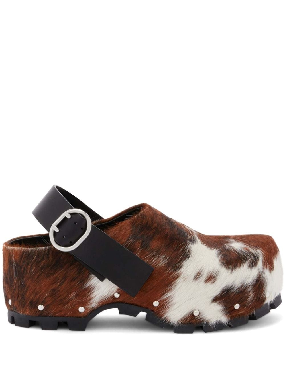 cow-print calf-hair clogs - 1