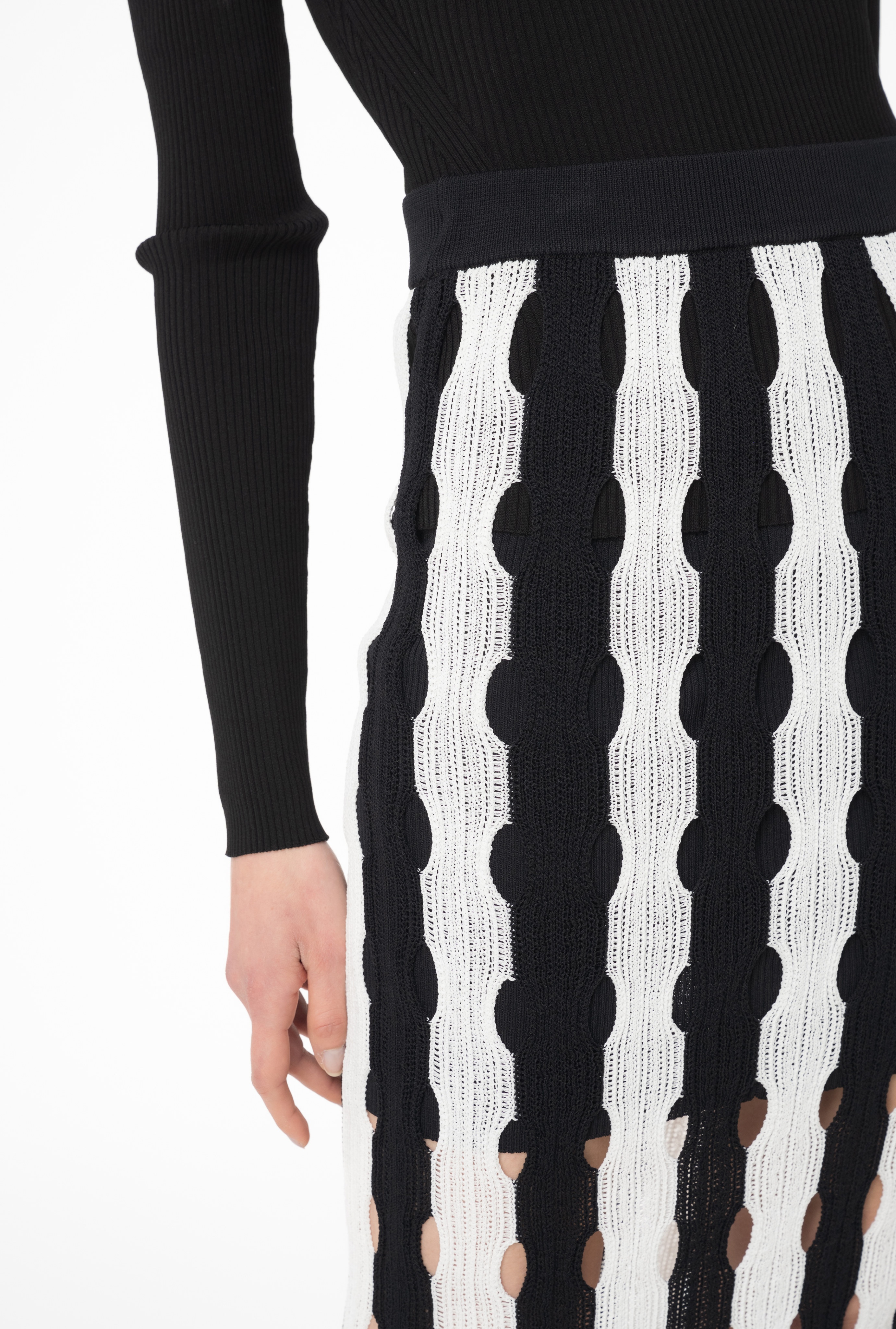 OPENWORK KNIT SKIRT - 3