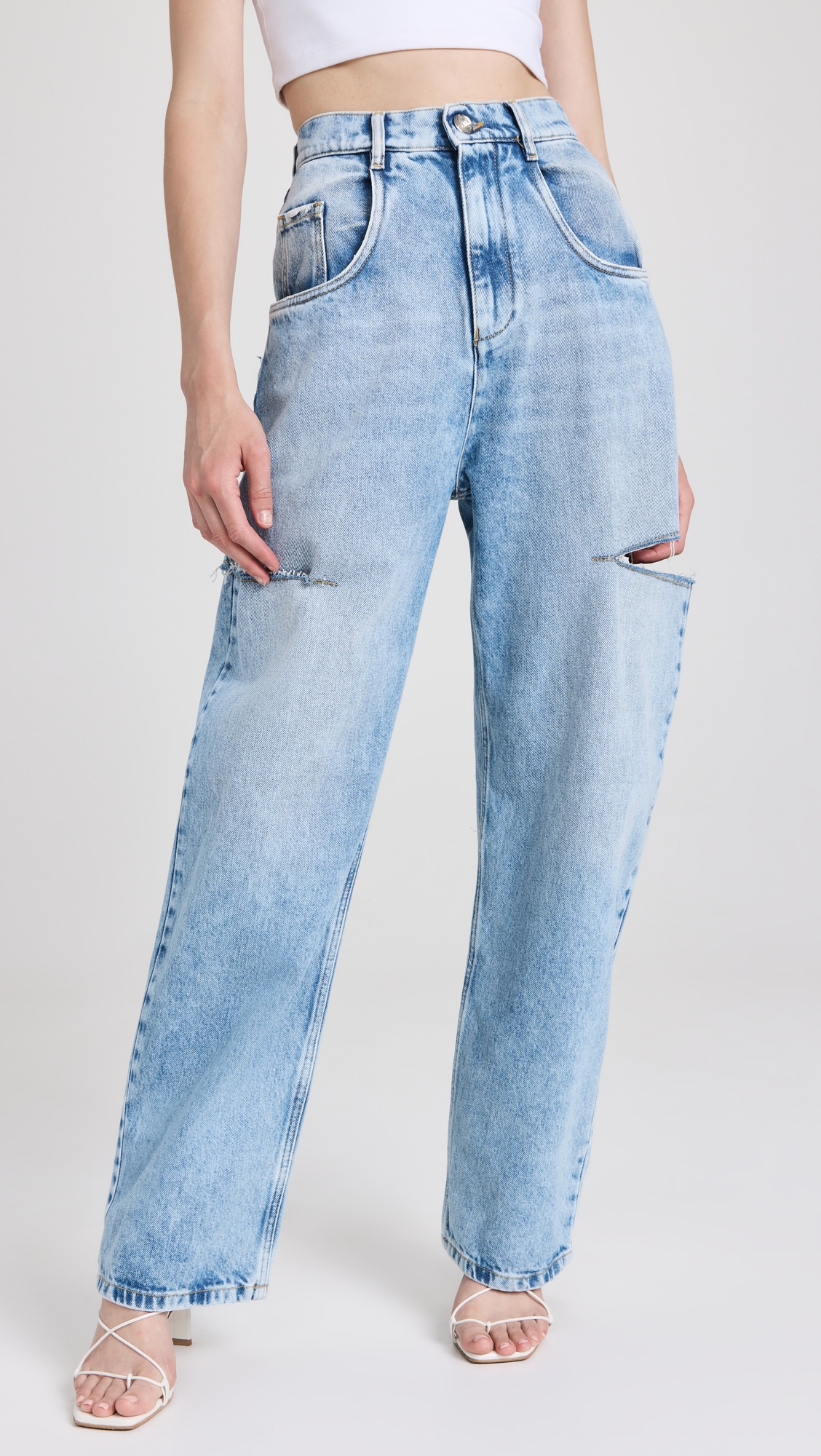 Denim Jeans with Slash Details - 6