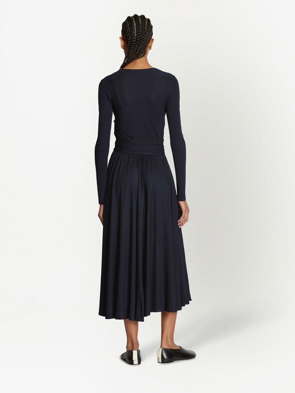 knot-detail V-neck dress - 4