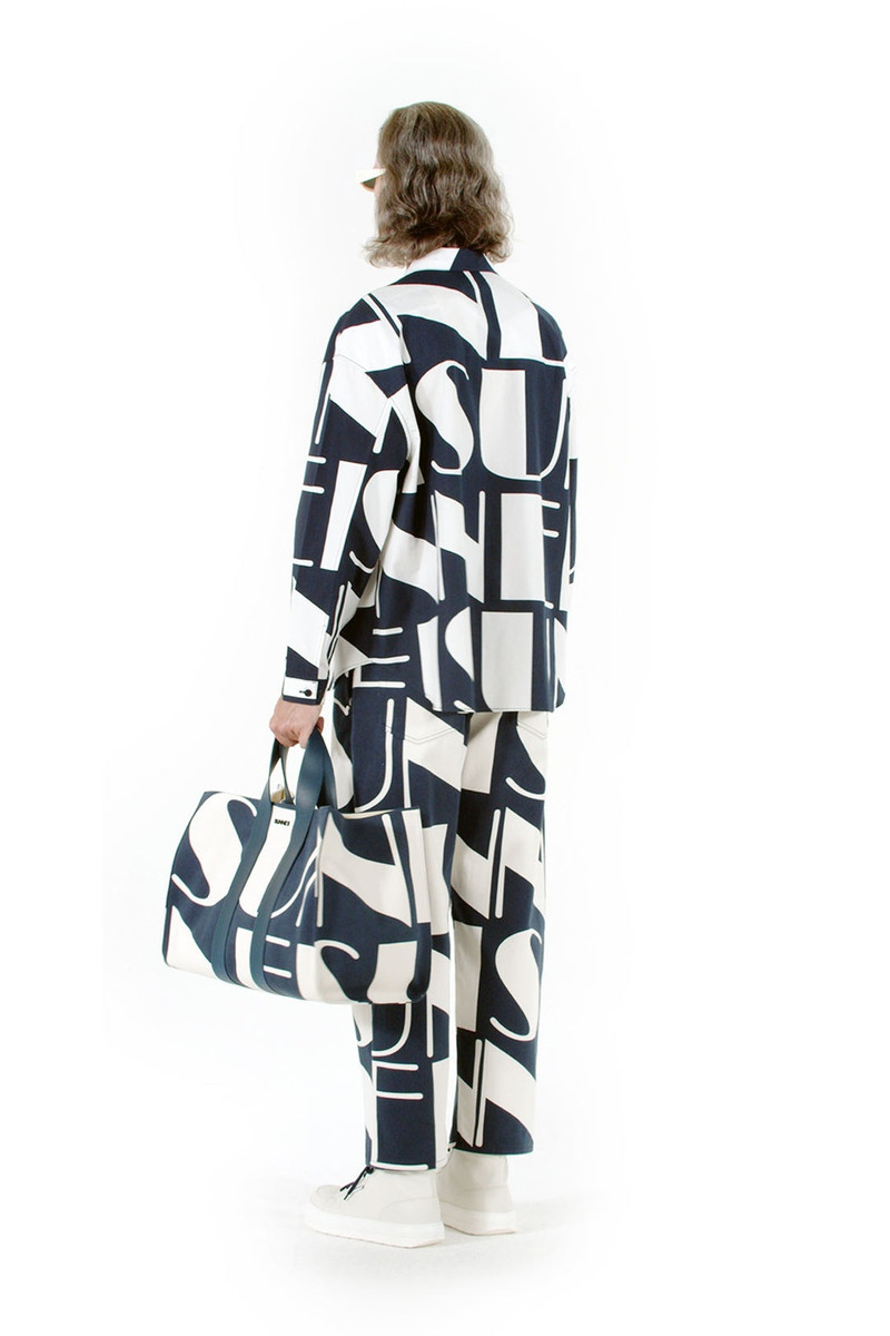 SUNNEI MAXI LOGO ALLOVER SHIRT / blue & cream outlook
