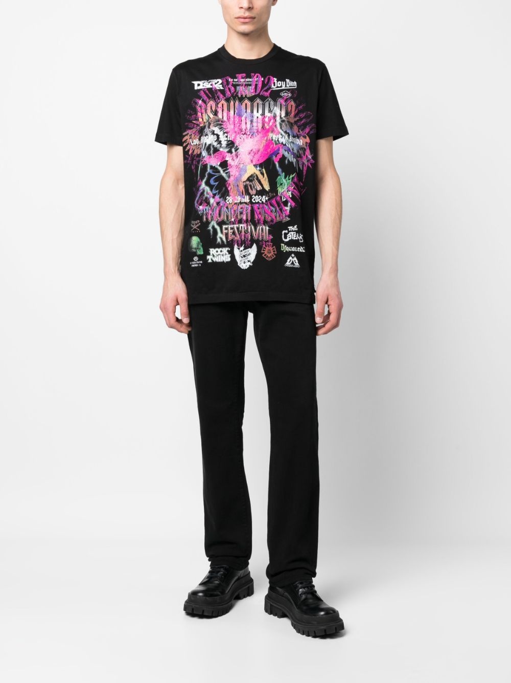 DSQUARED2 graphic-print cotton T-shirt | REVERSIBLE