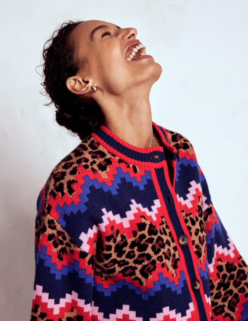 Abi Jacquard Cardigan-Multi Fair Isle, Leopard 7