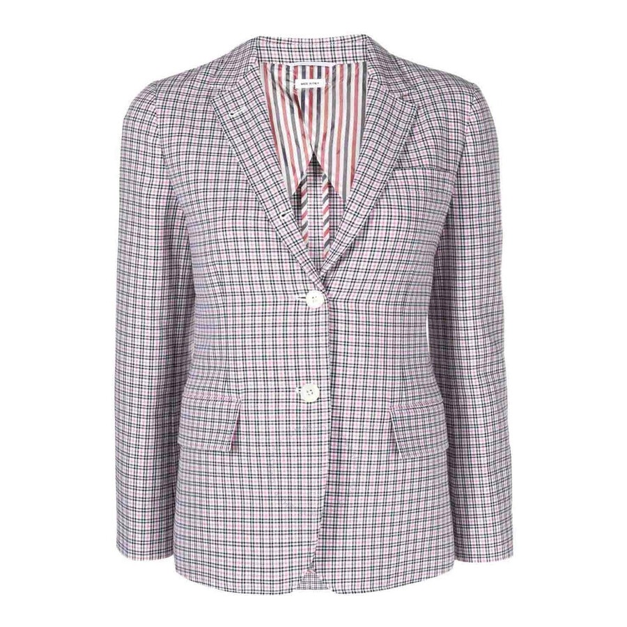 Thom Browne Ladies Small Check Cotton Jacket - 1